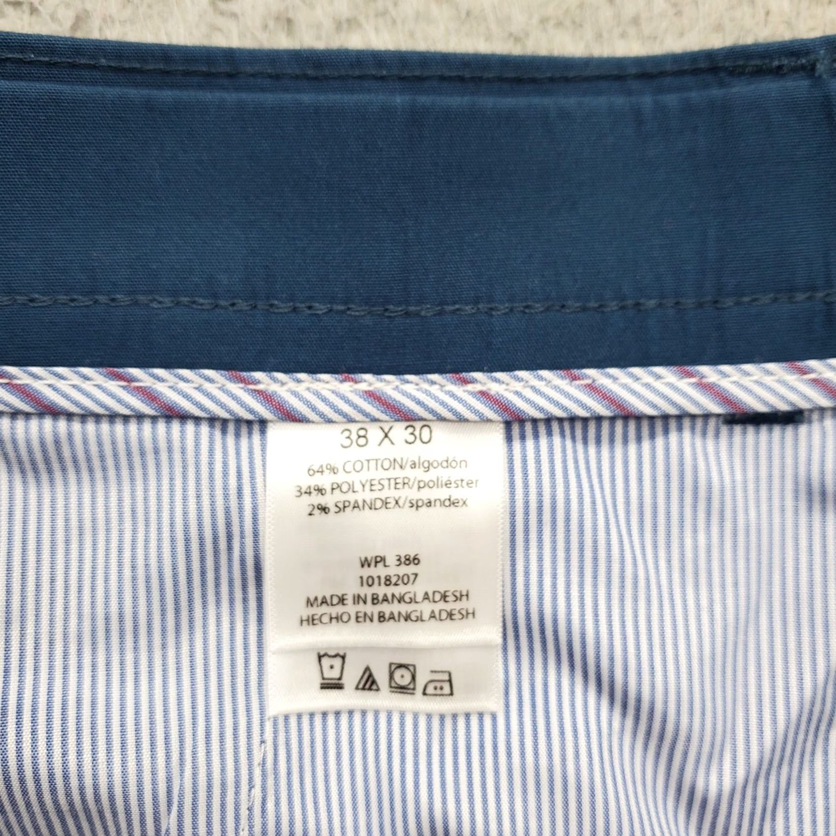 Haggar Haggar Mens Size 38x30 Blue Khaki Pants Straight Classic Belted Waist Signature Pants Size US 38 / EU 54 - 7 Thumbnail