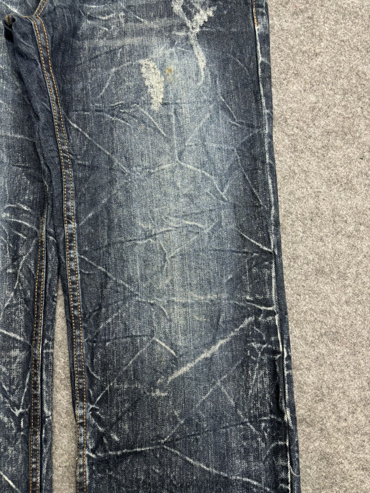Japanese Brand 💥Double Waist💥Insane Japan Style Nylaus Distressd Denim F514 Size US 32 / EU 48 - 6 Thumbnail