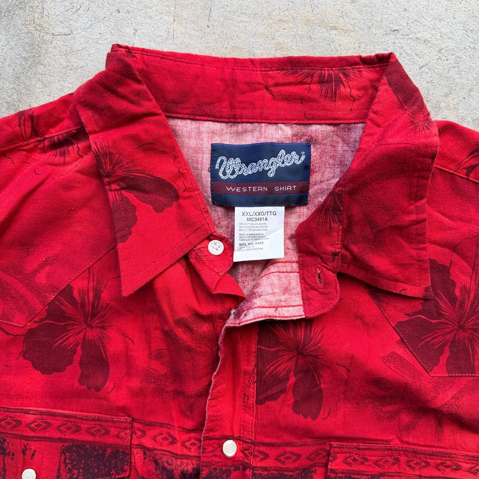 Wrangler Vintage 90s Wrangler Floral Western Pearl Snap Shirt XXL Size US XXL / EU 58 / 5 - 5 Thumbnail