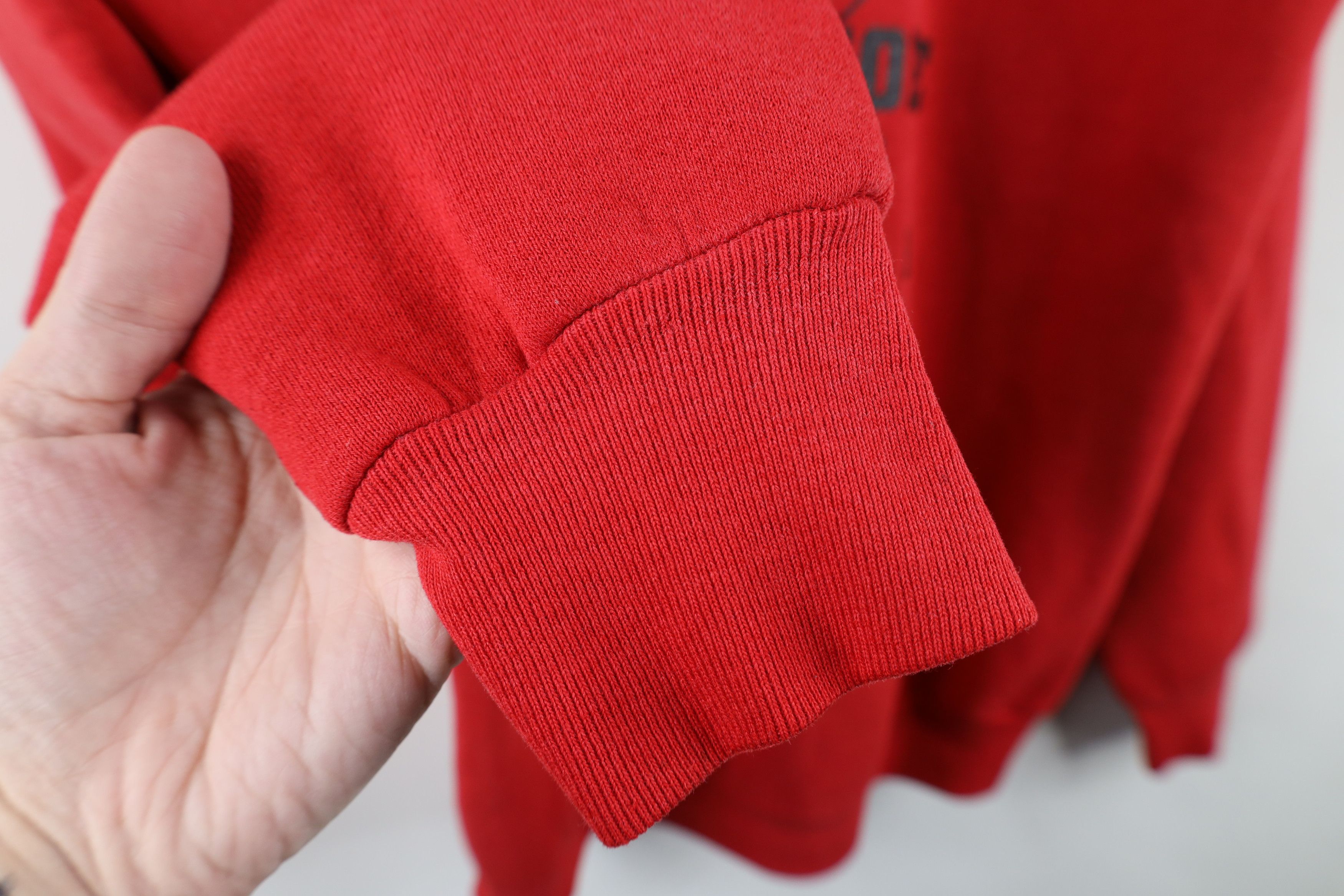 Vintage Vintage 90s Bass Fishing Michigan Hoodie Sweatshirt Red USA Size US XL / EU 56 / 4 - 8 Thumbnail