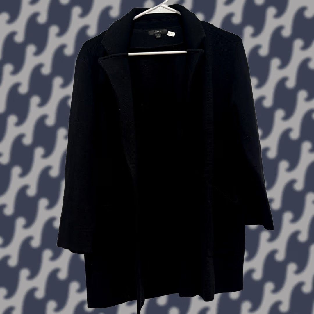 J.Crew J.Crew Womens Black Merino Wool Blend Sweater Blazer Jacket Small Size S / US 4 / IT 40 - 1 Thumbnail