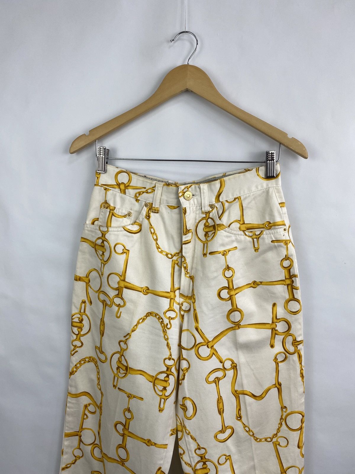 Gucci Vintage 1990 Gucci Horsebit High Waisted Coral Jeans Retro Size 30" / US 8 / IT 44 - 2 Thumbnail