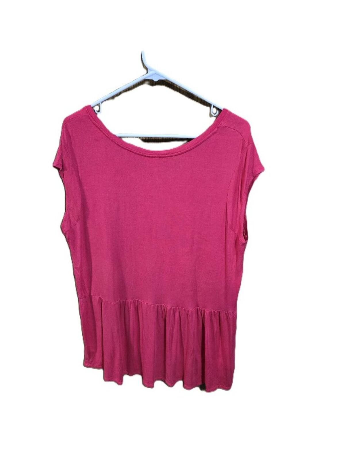 Faded Glory Faded Glory Fuchia Pullover Peplum Top Stetch Size XL Size XXL / US 16-18 / IT 52-54 - 3 Thumbnail