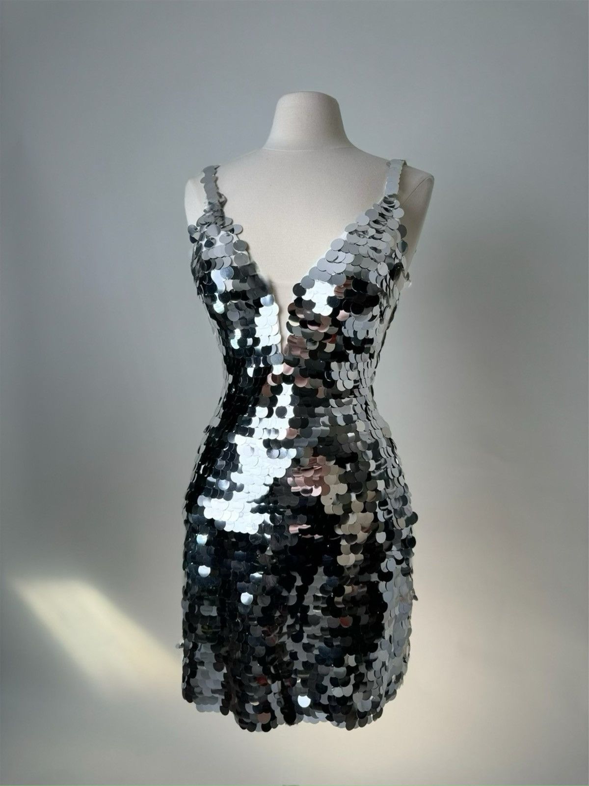 Other Brand New US 4 Jovani Mini Evening Dress in Silver Color Size S / US 4 / IT 40 - 2 Thumbnail