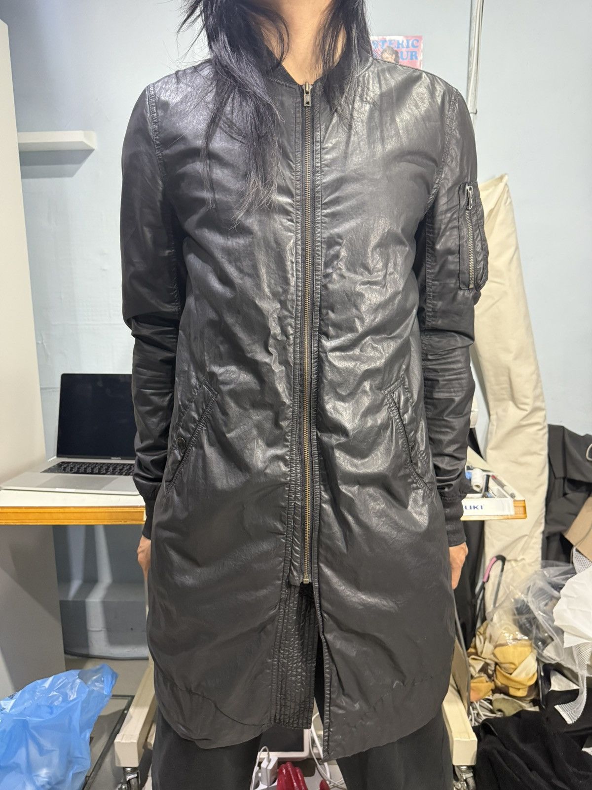 Rick Owens 2015 rick owens waxed leather ma-1 coat jacket Size US M / EU 48-50 / 2 - 1 Thumbnail
