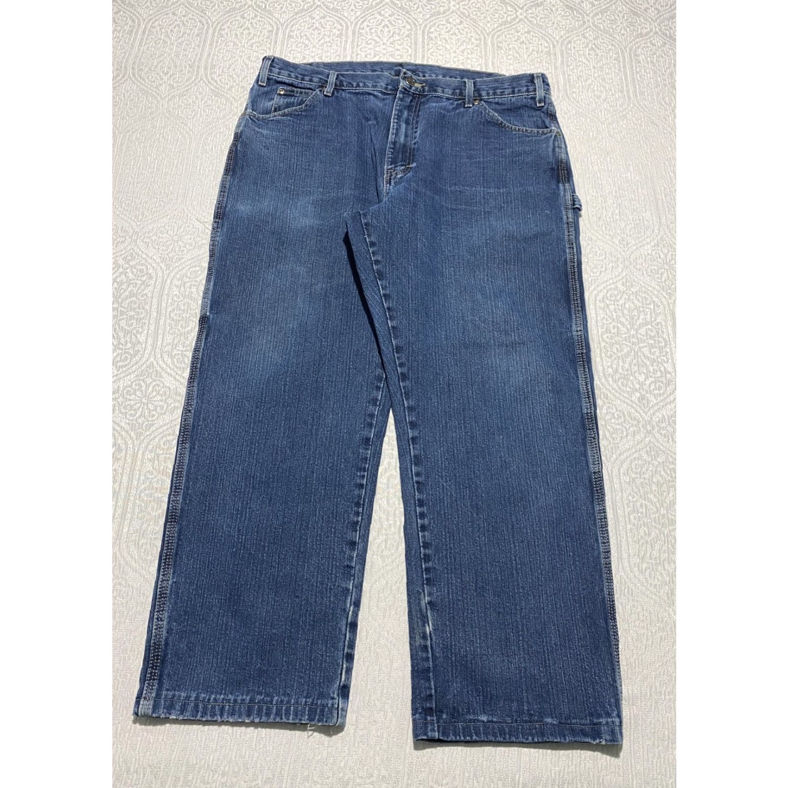 Dickies Dickies Carpenter Jeans Mens 38x28 Blue Relaxed Fit Workwear Hammer Loop Denim Jeans Mens Blue Dickies Carpenter Size US 38 / EU 54 - 7 Thumbnail
