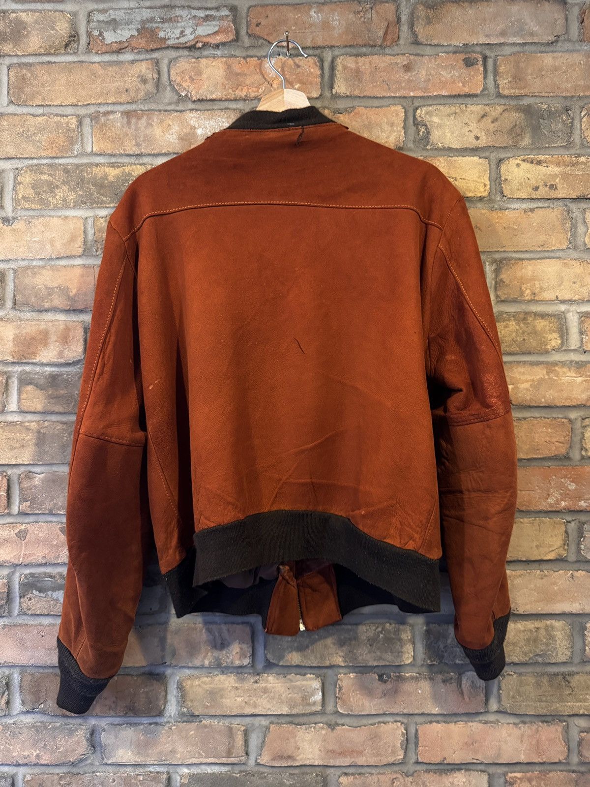 Vintage 60s Distressed Suede Bomber Jacket Size US L / EU 52-54 / 3 - 2 Thumbnail