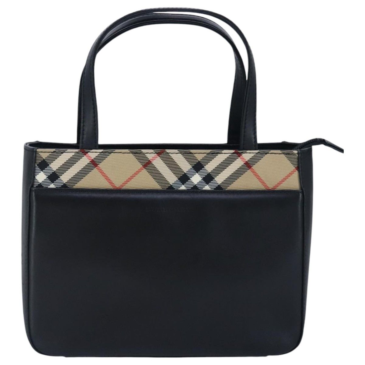 Burberry Nova Check Black Leather Handbag (Pre-Owned) Size ONE SIZE - 1 Thumbnail