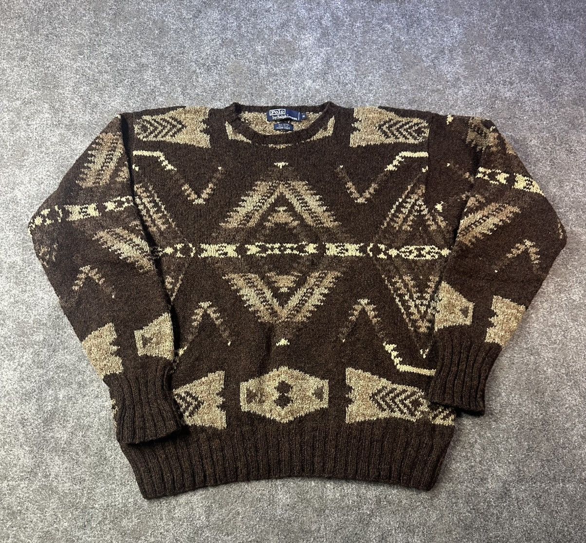 Polo Ralph Lauren VINTAGE 90s Polo Ralph Lauren Southwestern Sweater Mens XL Size US XL / EU 56 / 4 - 1 Thumbnail