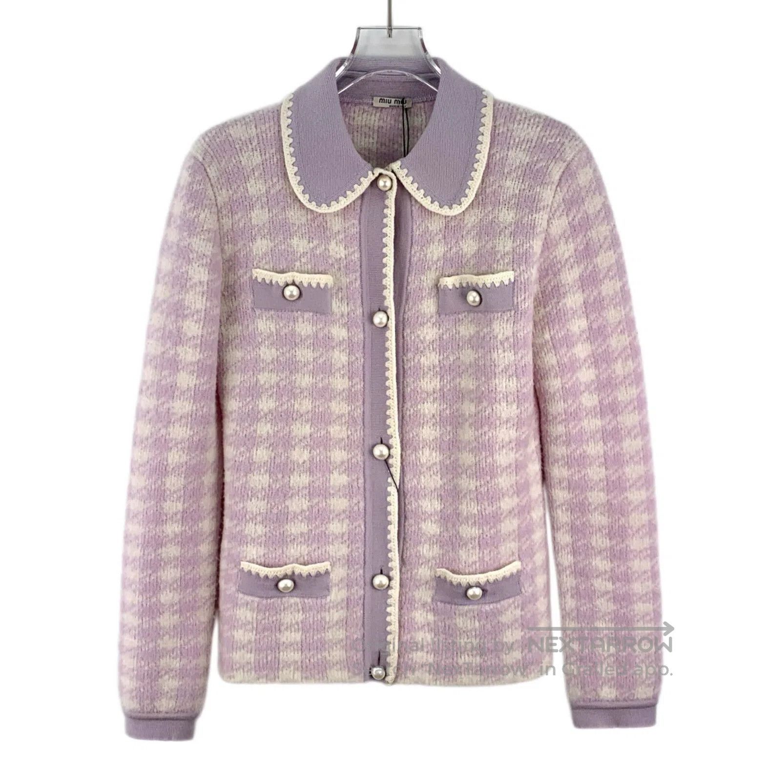 Miu Miu Miu Miu Light Purple Plaid Wool Peter Pan Collar Single Pe Size XS / US 0-2 / IT 36-38 - 1 Thumbnail