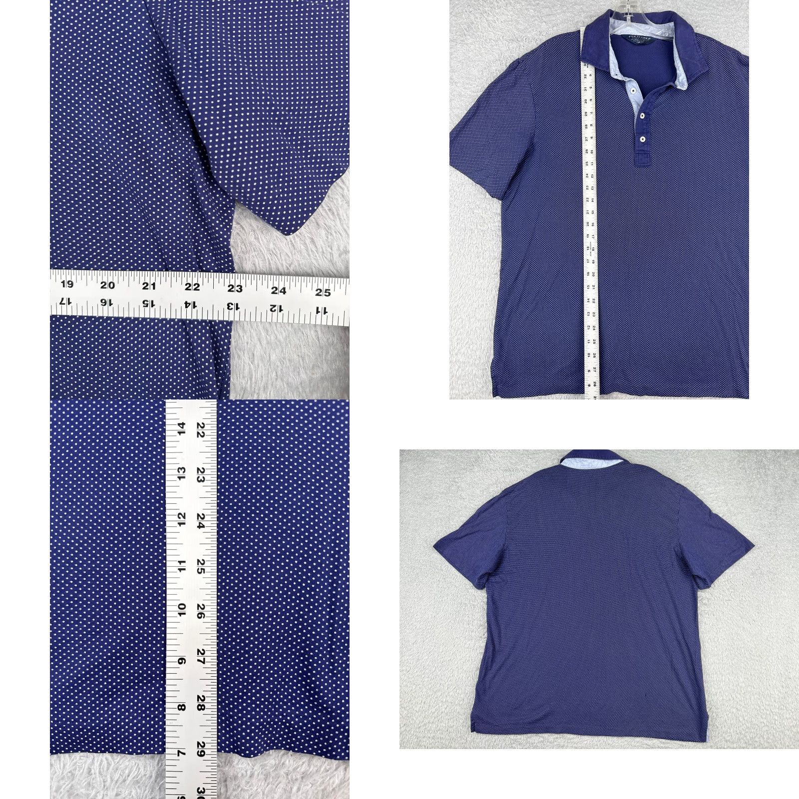 Ralph Lauren VINTAGE Ralph Lauren Polo Golf Shirt Adult L Blue Polka Dot 100% Cotton Men Slim Button Collared Size US L / EU 52-54 / 3 - 8 Thumbnail