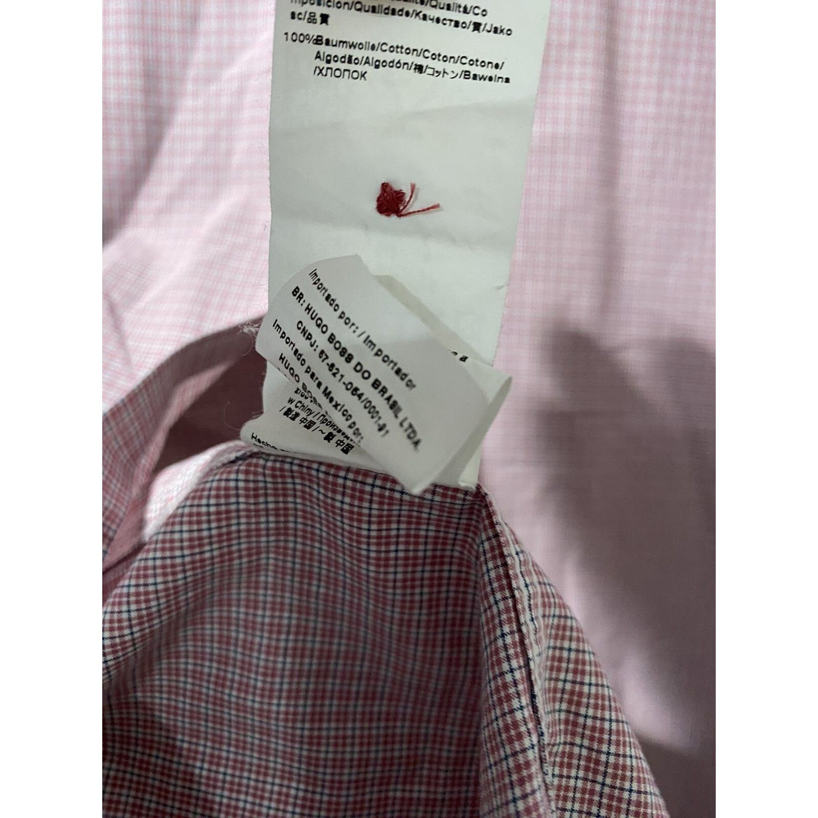 Hugo Boss Hugo Boss "Isko" Slim Plaid Long Shirt Pink Size XL A000778 Size US XL / EU 56 / 4 - 9 Thumbnail