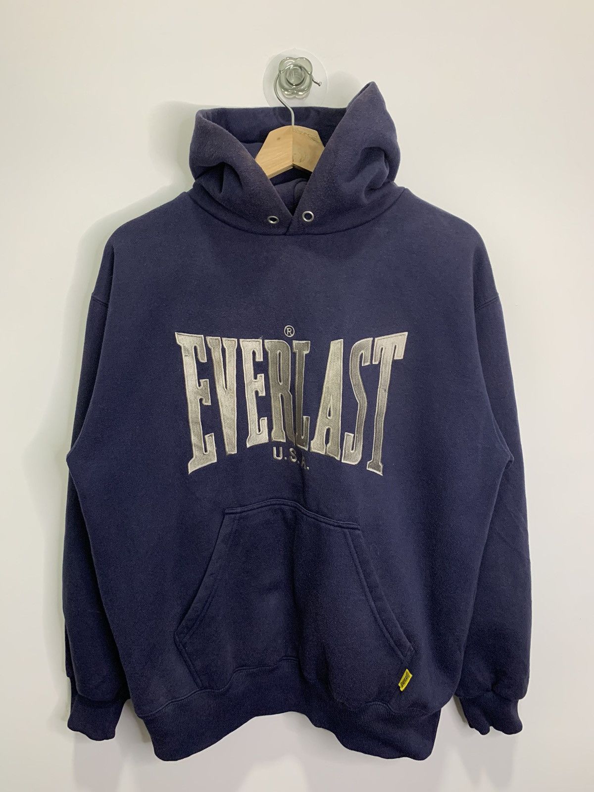 image of Everlast Embroidered Big Logo Hoodie in Blue, Men's (Size Medium)