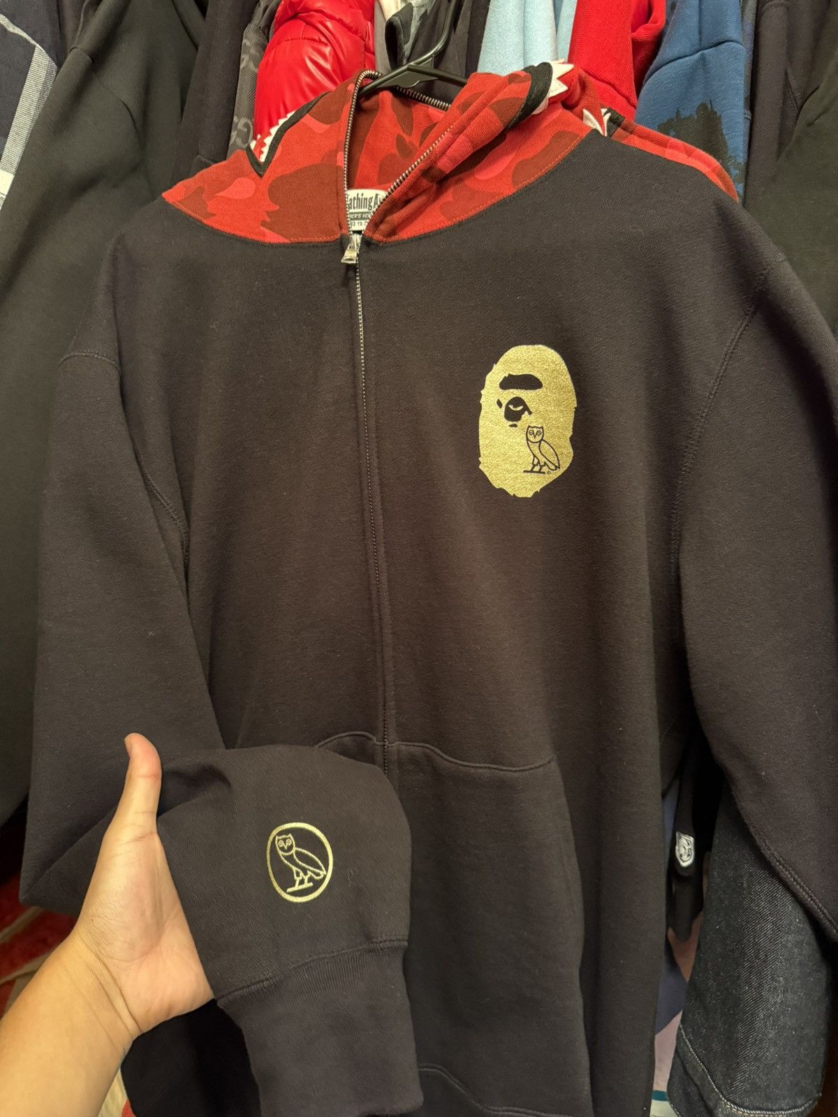 Bape × October's Very Own Bape x OVO Shark Full Zip Hoodie Size US XXL / EU 58 / 5 - 2 Thumbnail