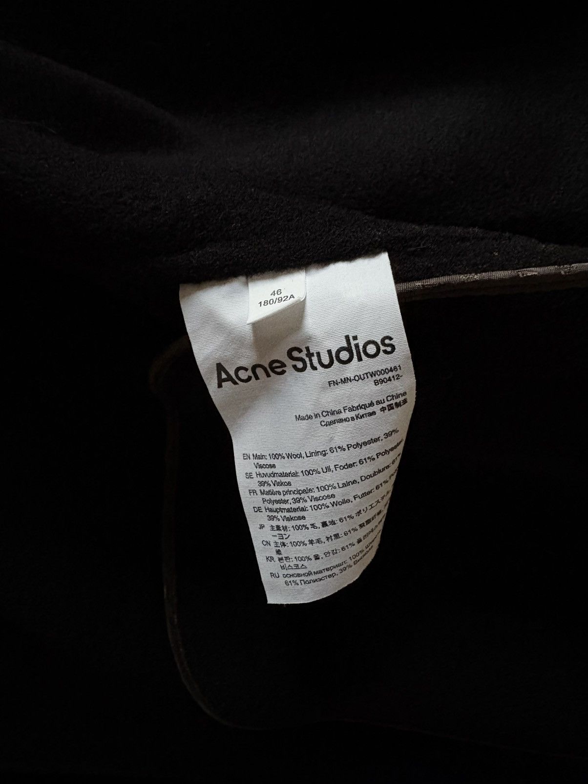 Acne Studios Acne Studios Dalio Wool Coat 46 Size US S / EU 44-46 / 1 - 5 Thumbnail