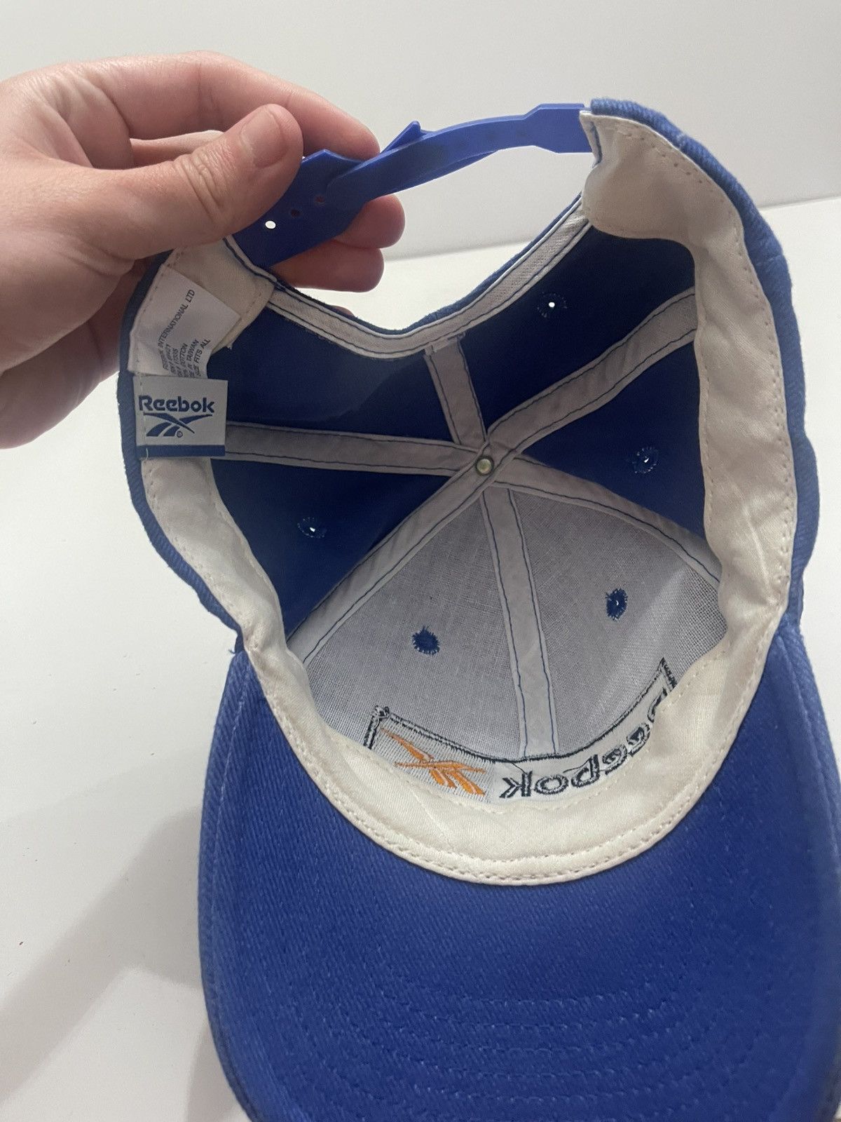 Reebok Vintage 90s Reebok Cotton Blue Snapback Hat Cap Embroidered Size ONE SIZE - 6 Thumbnail