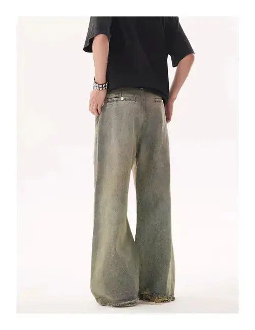 Jean Vintage street hip-hop washed and faded micro flare jeans Size US 33 - 7 Thumbnail
