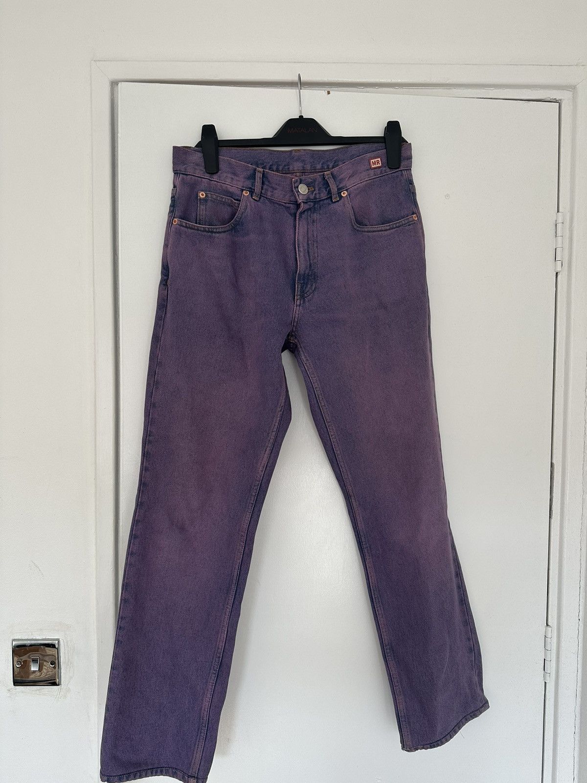 image of Martine Rose 2019 Purple Straight Leg Jeans, Men's (Size 32)