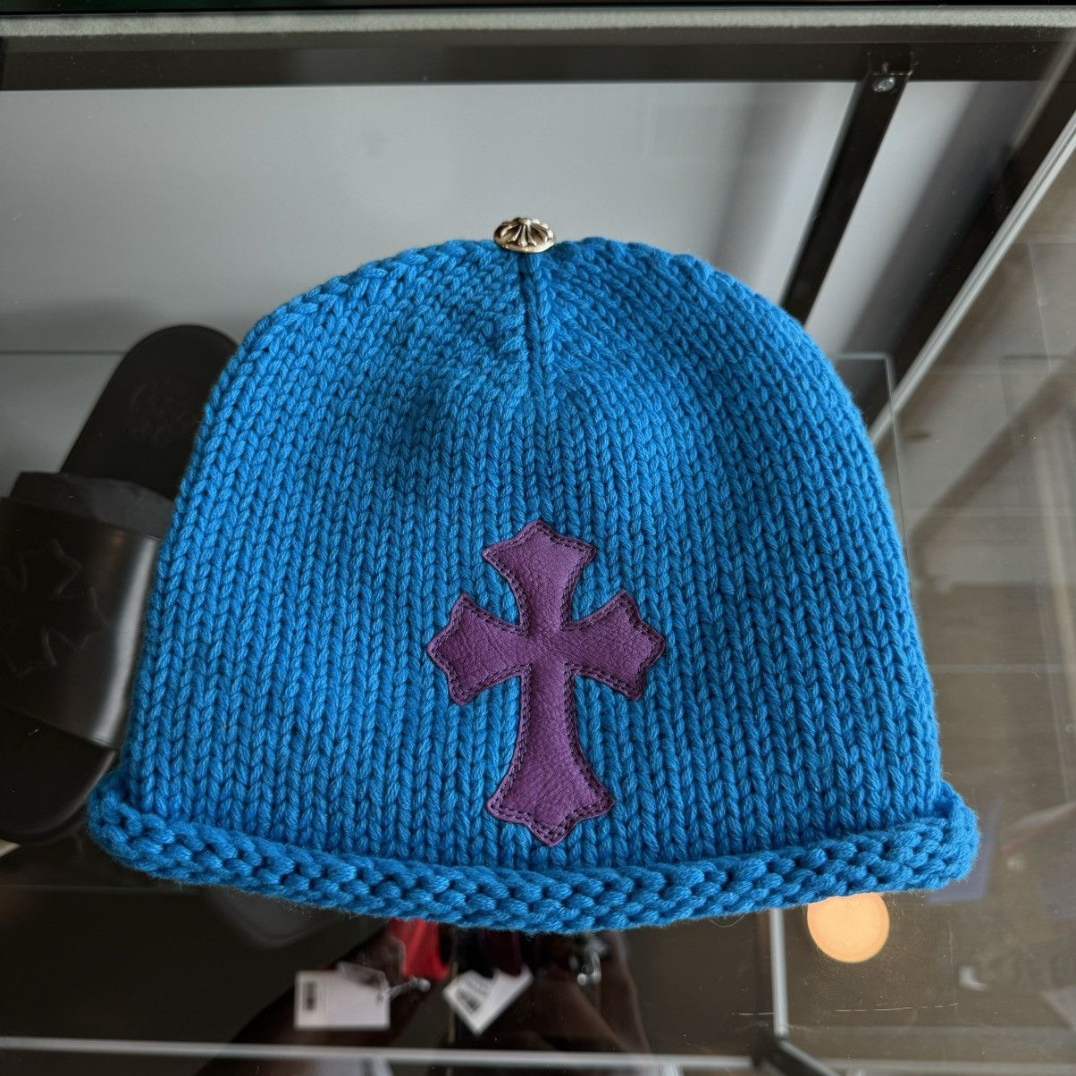 Chrome Hearts Leather Patch Cashmere Beanie