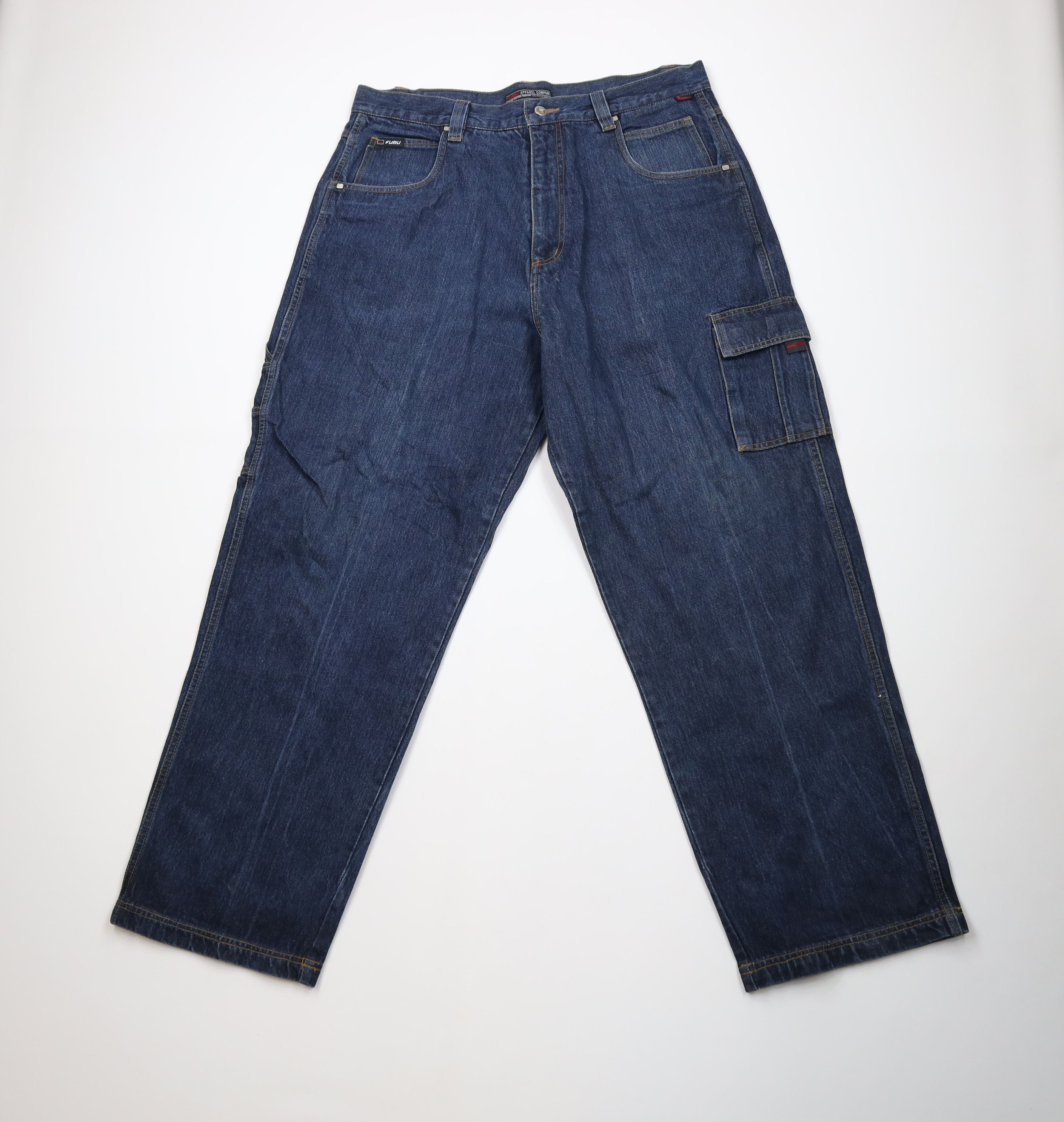 Fubu Vintage 90s Y2K FUBU Baggy Wide Leg Cargo Denim Jeans Blue Size US 40 / EU 56 - 1 Thumbnail