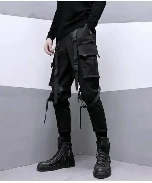Japanese Brand Techwear Black Cargo Pants Size US 32 / EU 48 - 2 Thumbnail