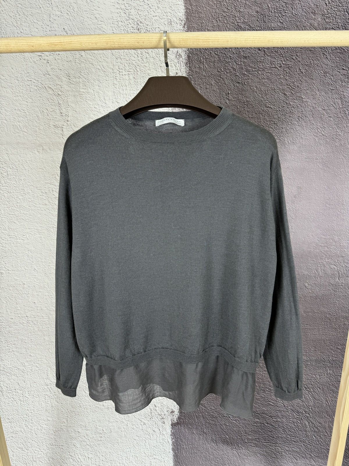 Fabiana Filippi Fabiana Filippi Merino wool grey sweater knitwear jumper Size M / US 6-8 / IT 42-44 - 1 Thumbnail