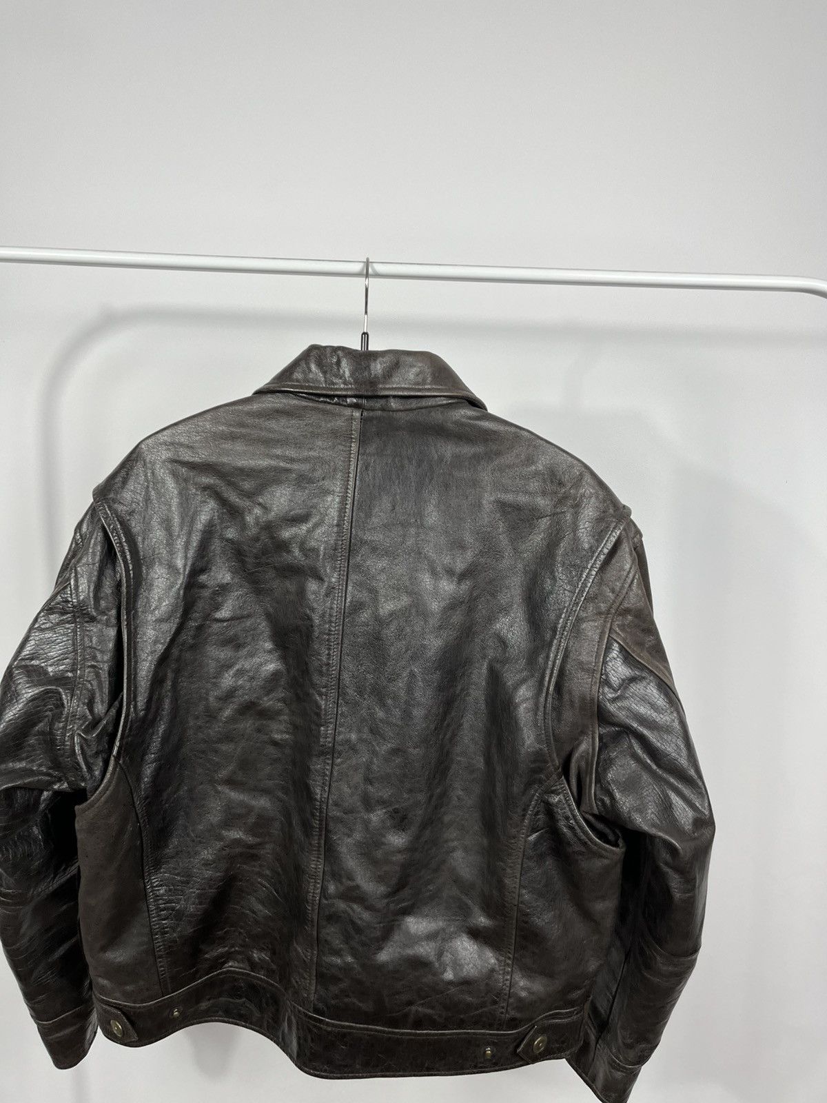Leather Vintage Heavy Leather Jacket Brown Quilted Lining Biker M Size US M / EU 48-50 / 2 - 14 Thumbnail