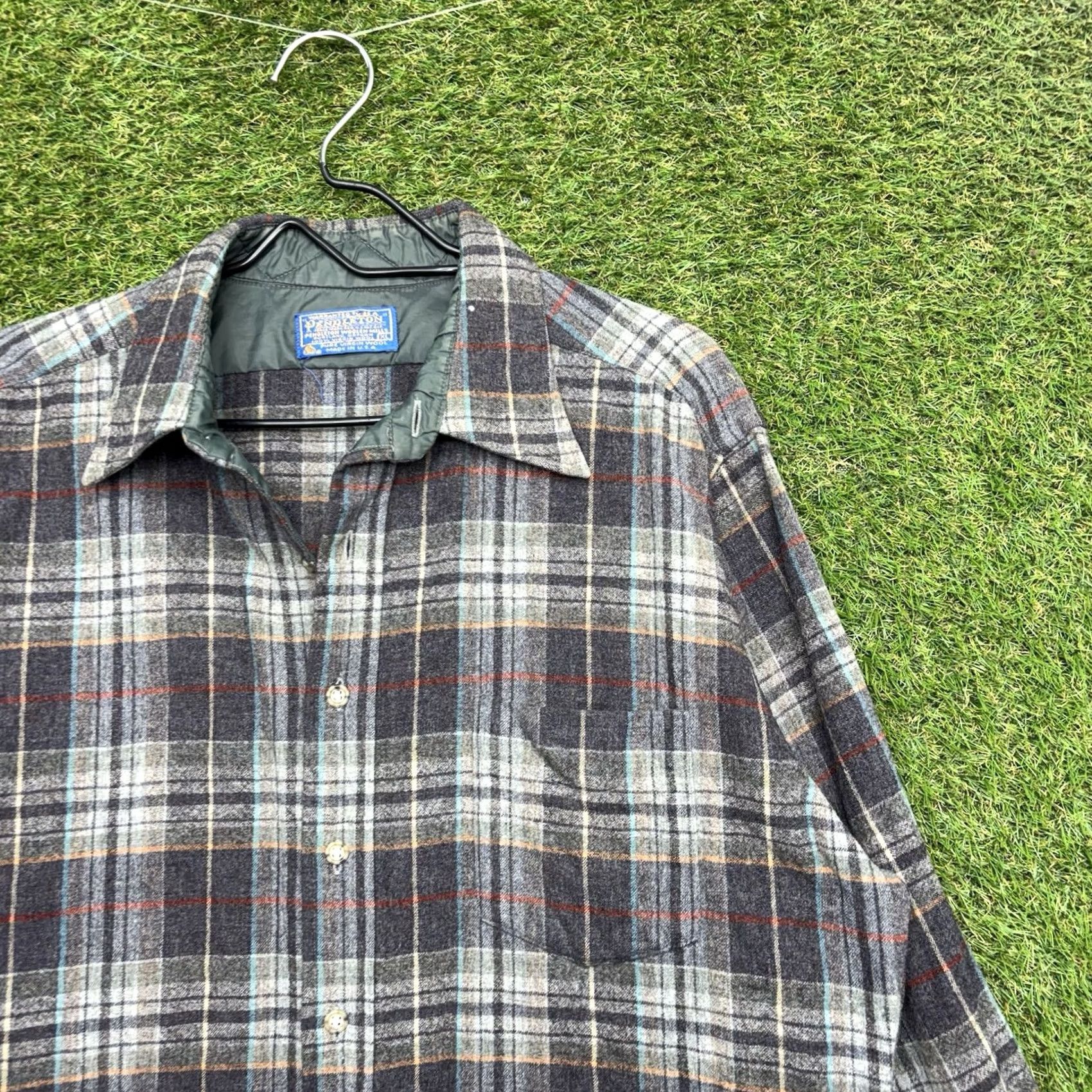 Pendleton Pendleton Wool Flannel Shirt Mens XL Button-Up USA Made Vintage 70s Plaid Brown Wool Casual Workwear 60s 70s 80s 90s Western Size US XL / EU 56 / 4 - 3 Thumbnail