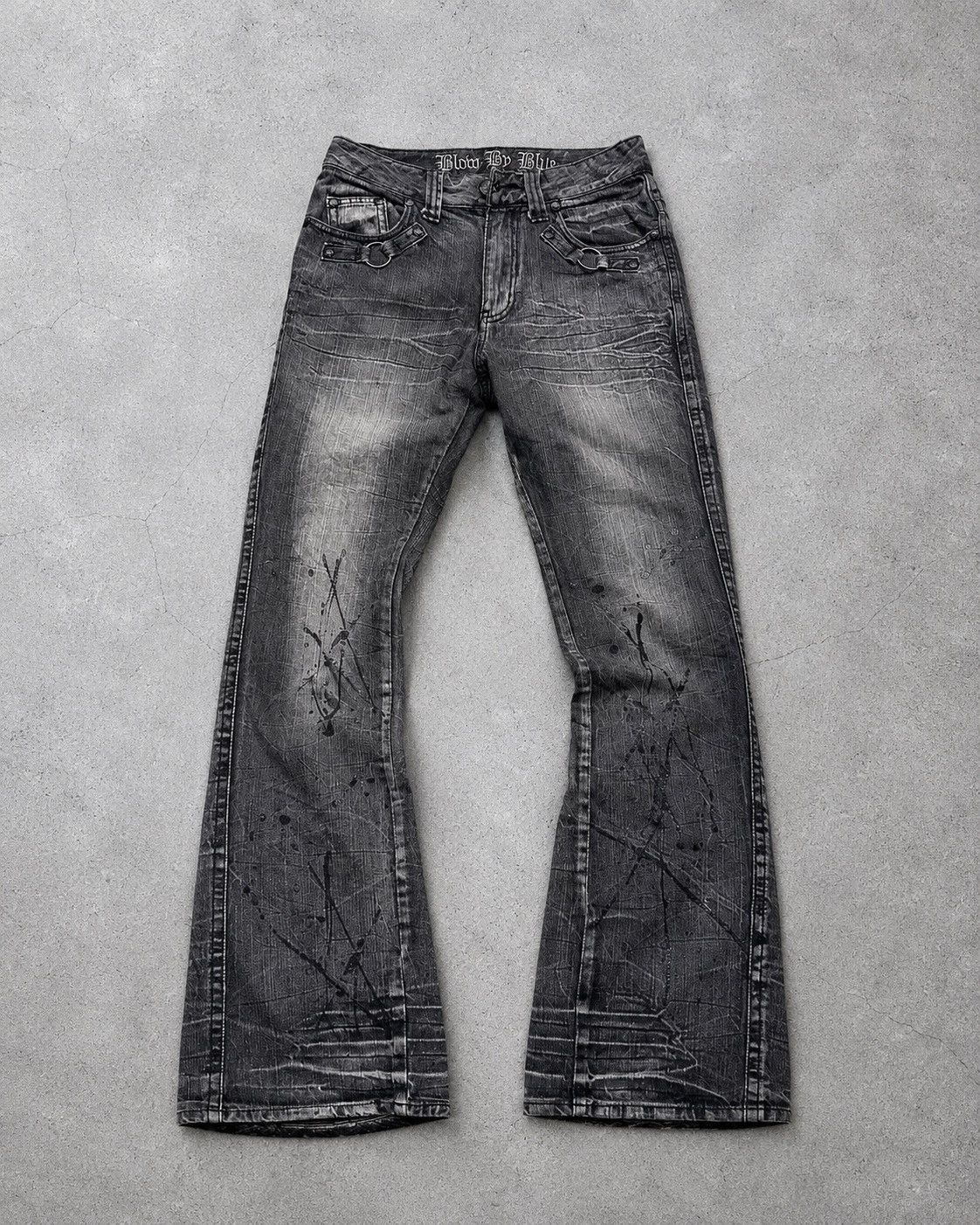5351 POUR LES HOMMES BLUE BY BLUE laceup flare jeans Size US 29 - 1 Thumbnail