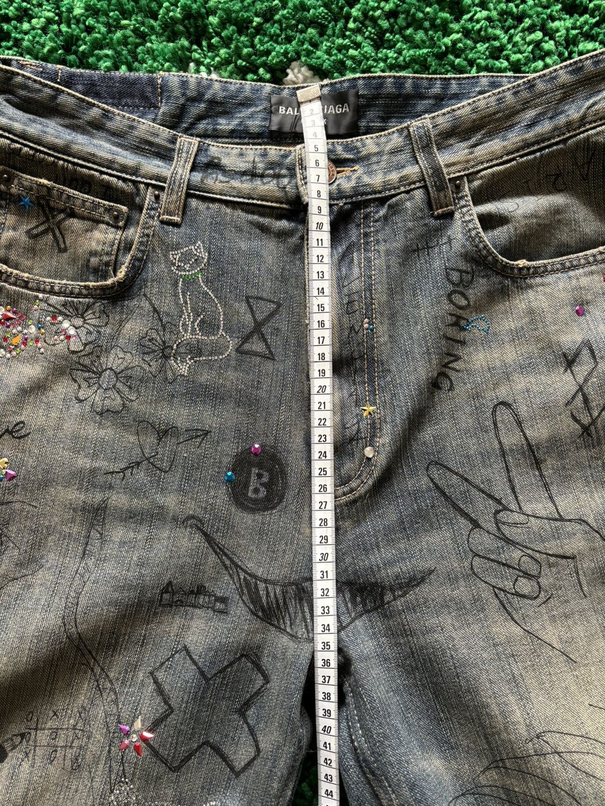 Balenciaga balenciaga crystal denim Size US 31 - 15 Thumbnail