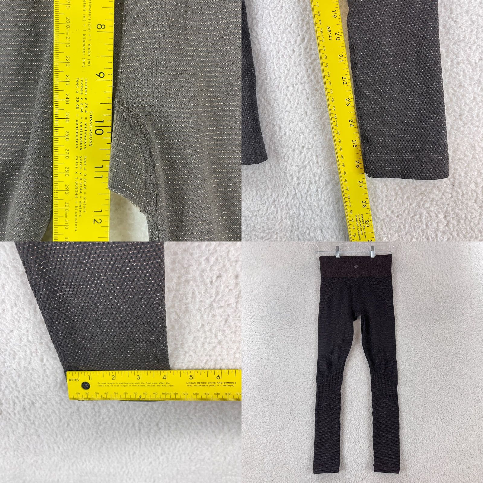 Athleta Athleta Black Shimmer Seamless Tights Womens Pull On Leggings Athletic Size Small Size 28" / US 6 / IT 42 - 8 Thumbnail