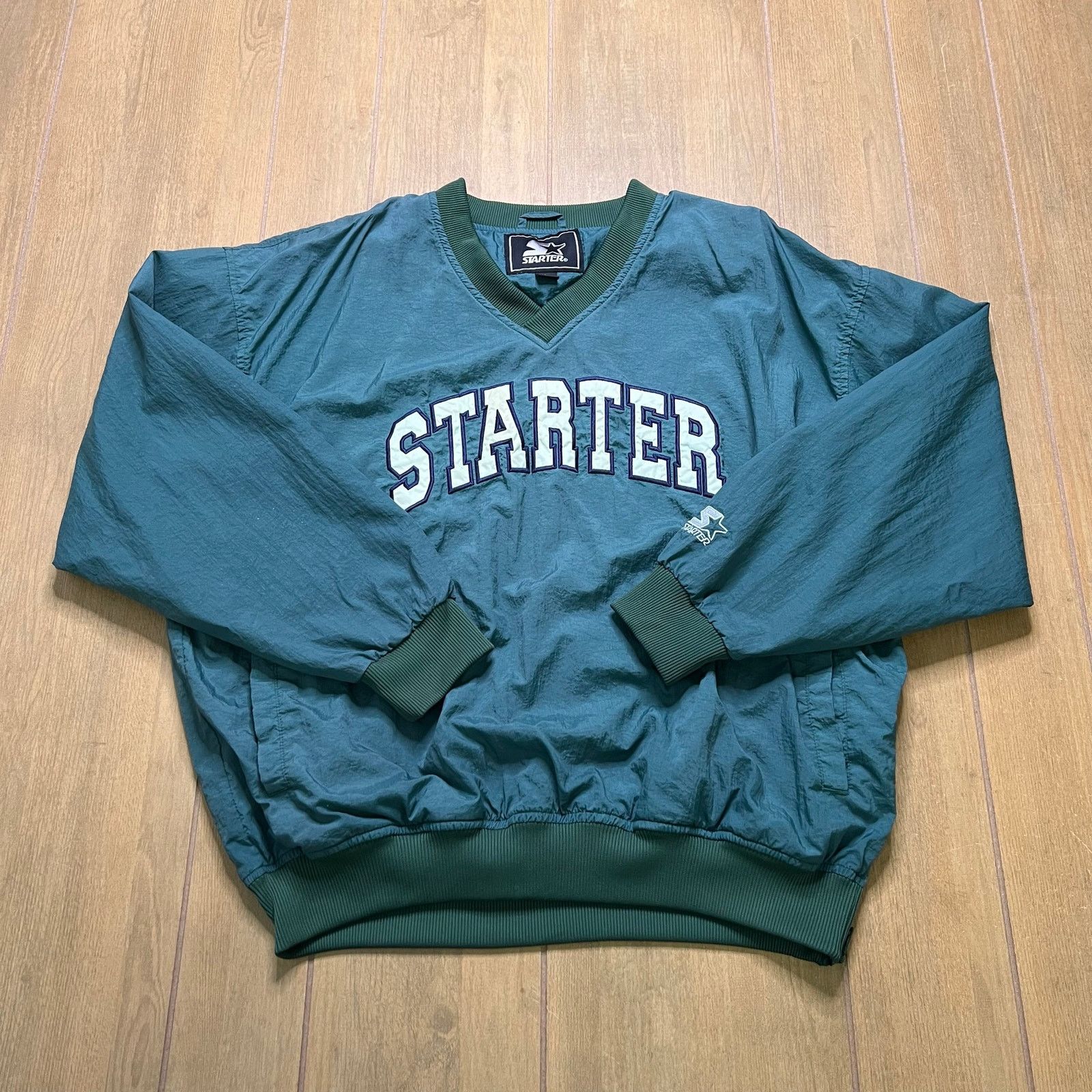 Starter Vintage Starter Pullover Jacket Mens L Green Windbreaker 90s Size US L / EU 52-54 / 3 - 9 Thumbnail