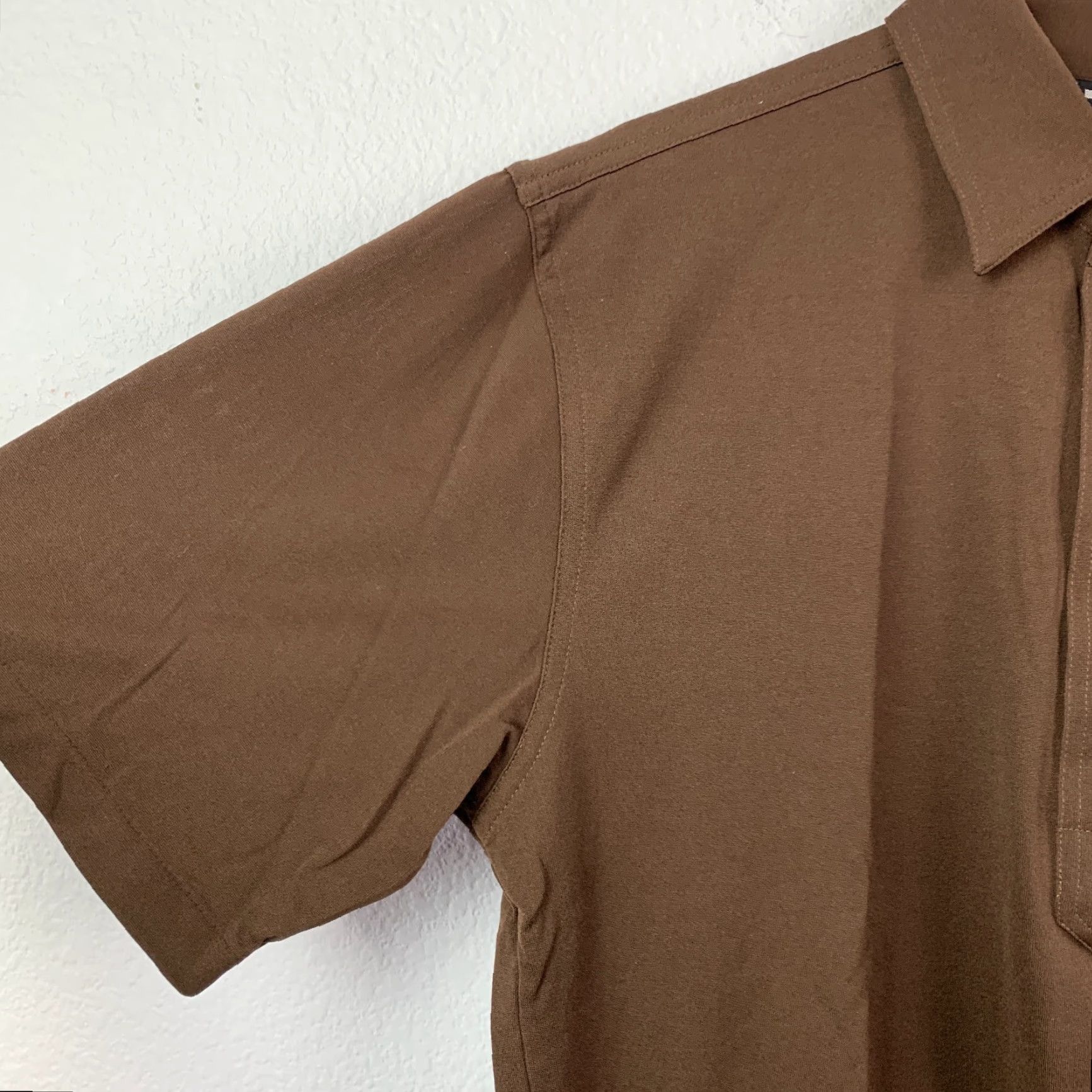 Vintage VINTAGE 90s Robert Bruce Polo Brown Large Shirt Men Regular Short Sleeve Preppy Cotton Blend Polo Shirt Size US L / EU 52-54 / 3 - 2 Thumbnail