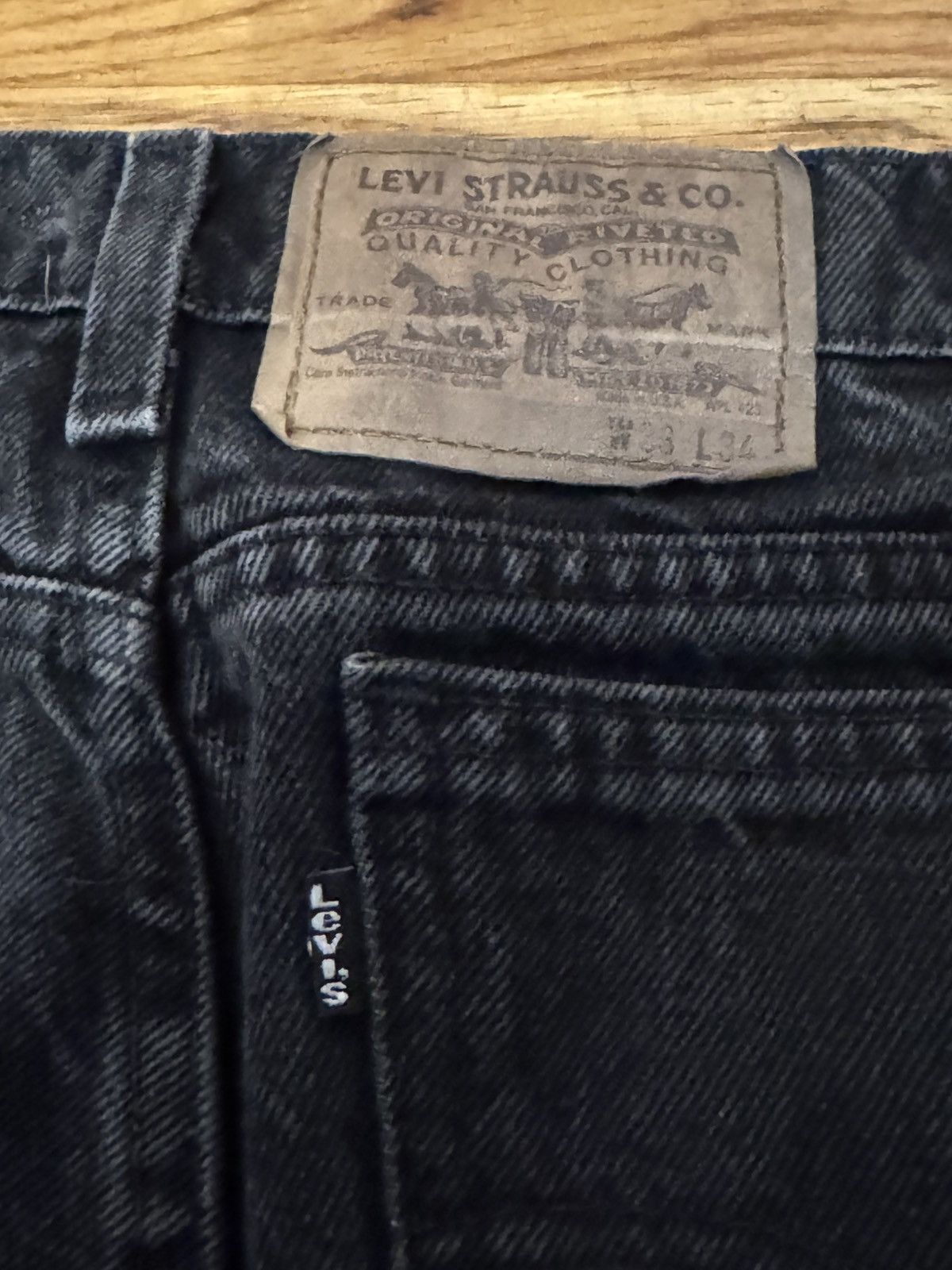 Levi's Vtg Made in USA Levi's 550 Black 31x32.5 Size US 31 - 3 Thumbnail