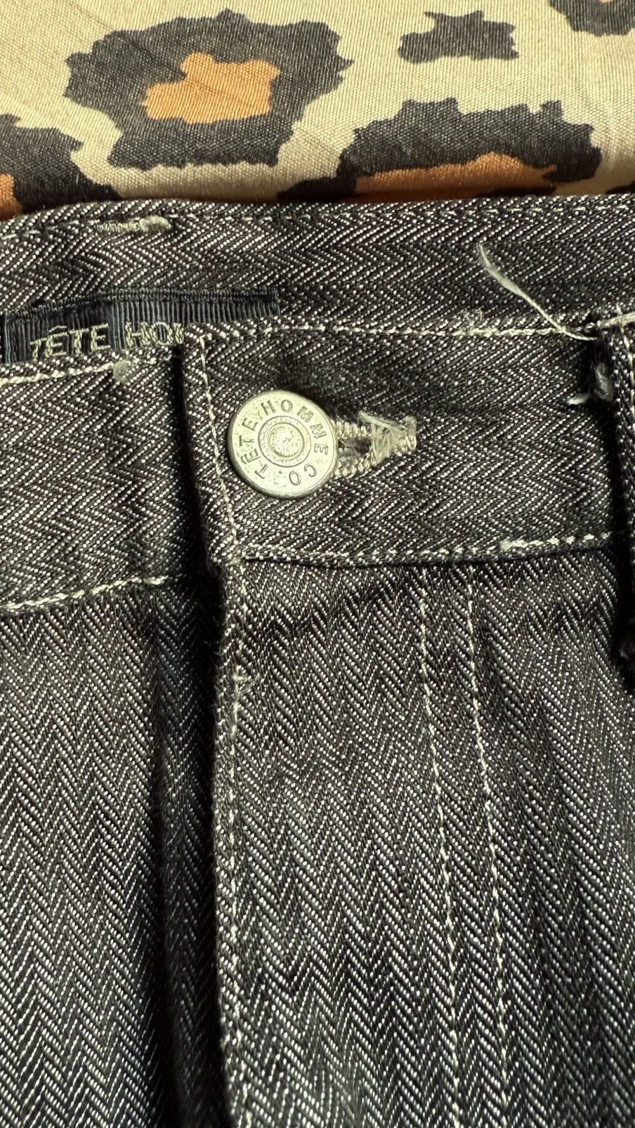 Tete Homme TETE HOMME Issey Miyake Japan Herringbone Twill Denim Grey Size US 31 - 5 Thumbnail