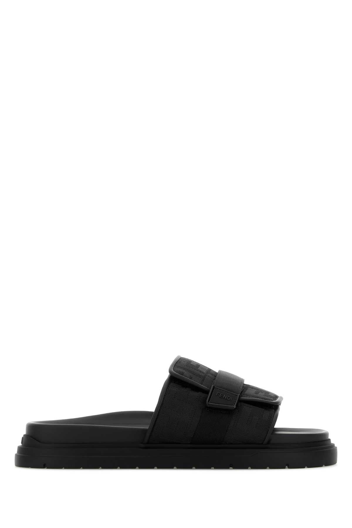 Fendi Black Fabric Chunky Slippers Size US 7 / EU 40 - 1 Thumbnail