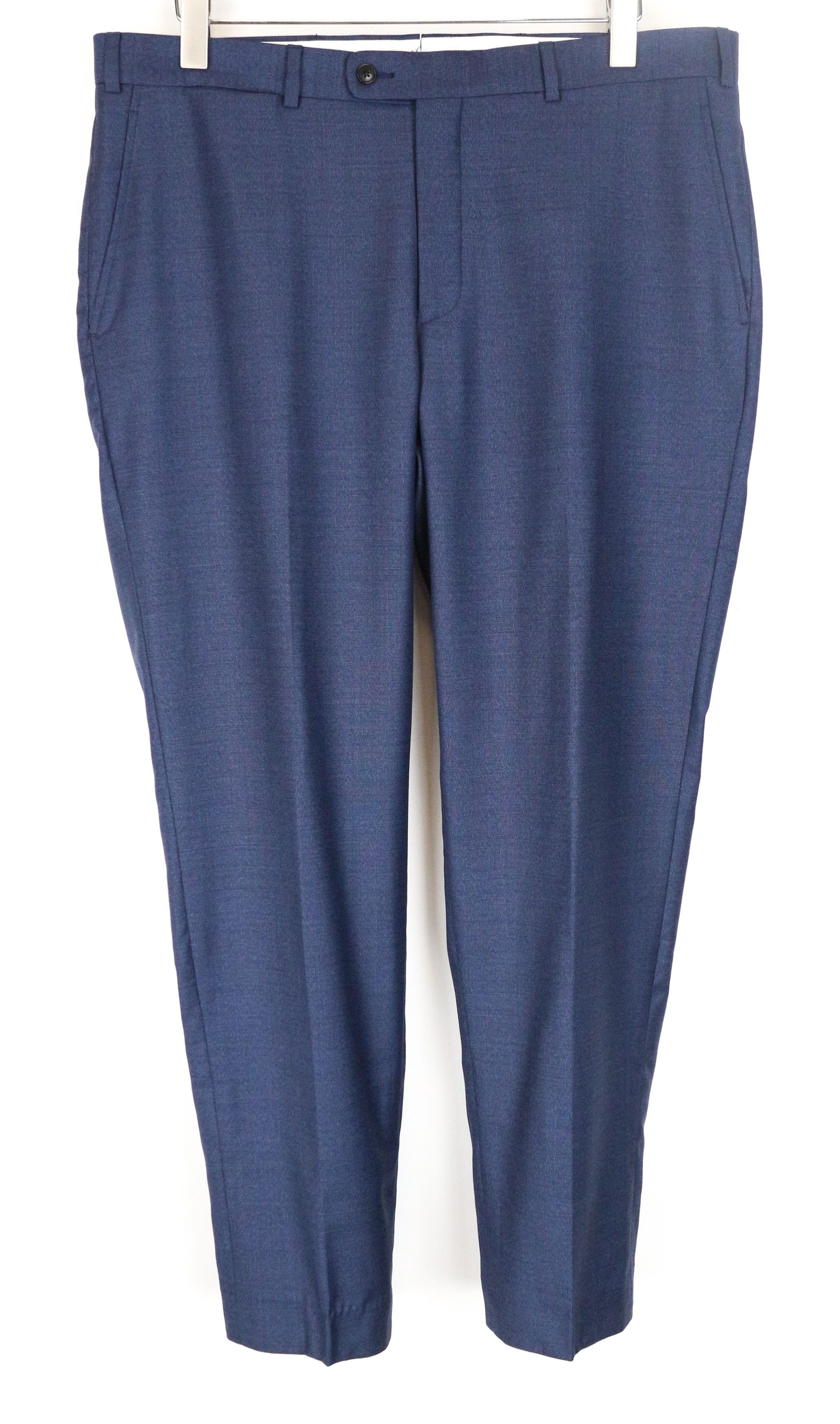 Suitsupply SIENNA UK42S Blue Wool Pleated Front Trousers 60991 Size 42S - 1 Thumbnail