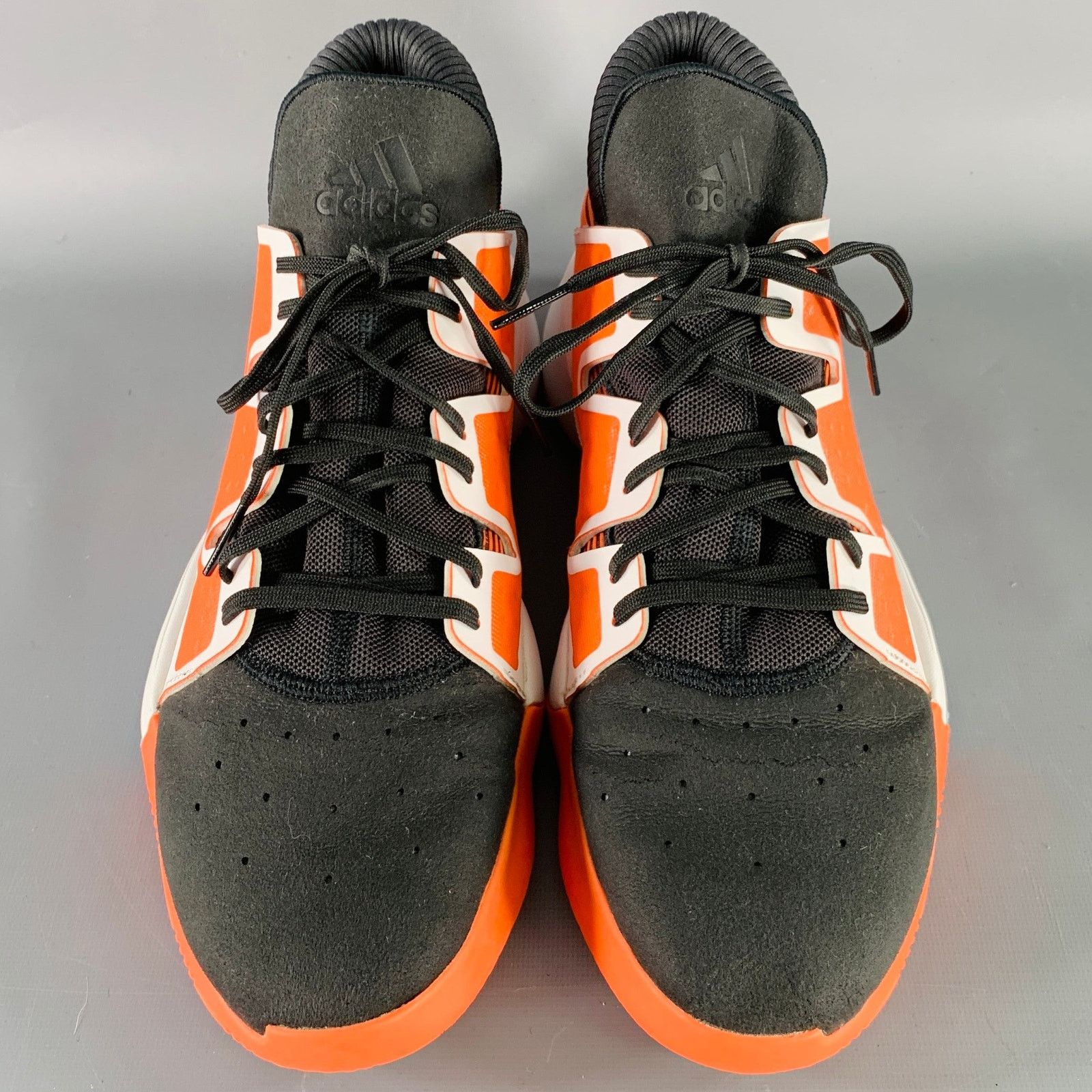 Adidas Pro Vision Hi Res Orange Black White Mesh Sneakers Size US 11.5 / EU 44-45 - 4 Thumbnail