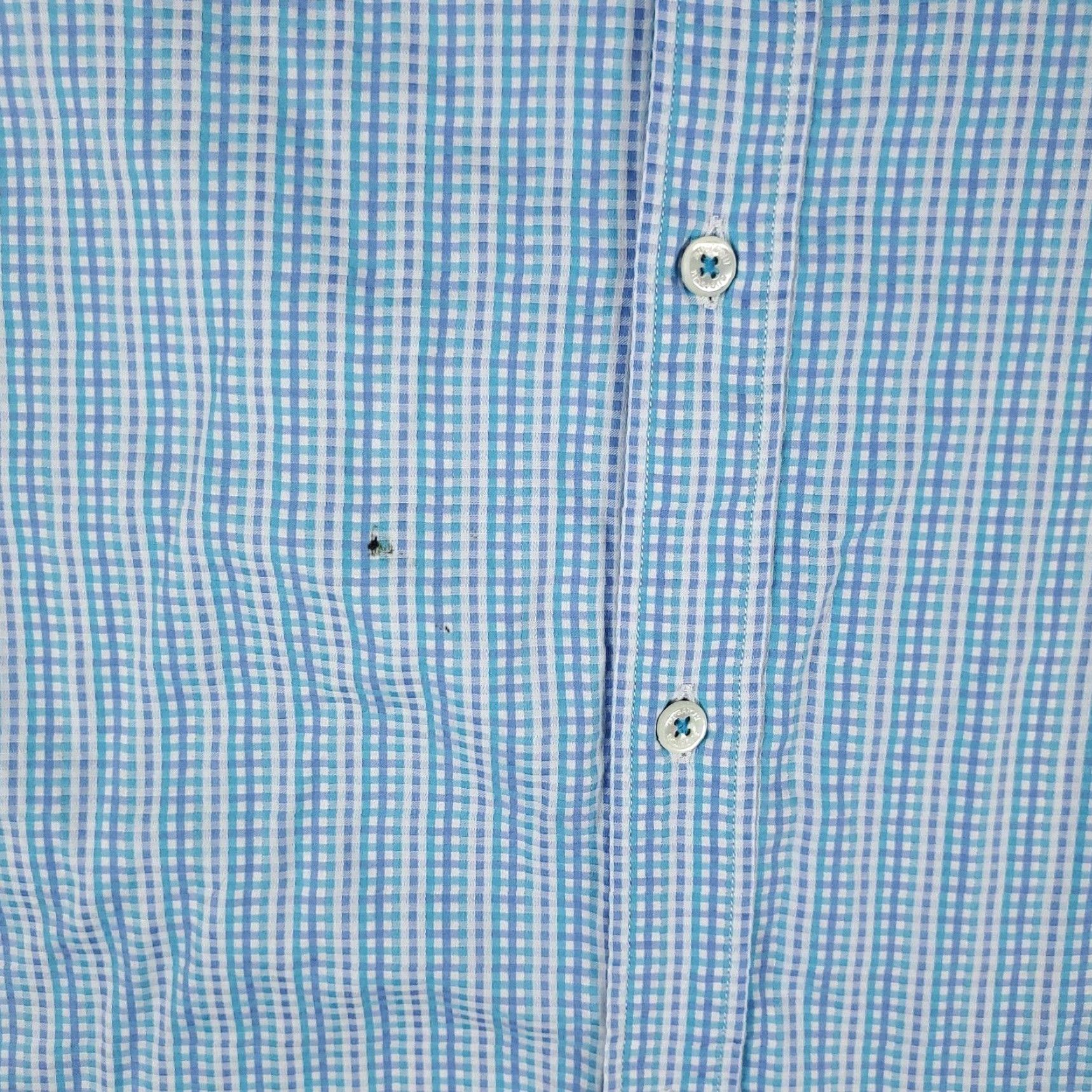 BUGATCHI Bugatchi Uomo Blue Plaid Button-Up Shirt Mens Medium Short Sleeve Classic Fit Casual Size US M / EU 48-50 / 2 - 2 Thumbnail
