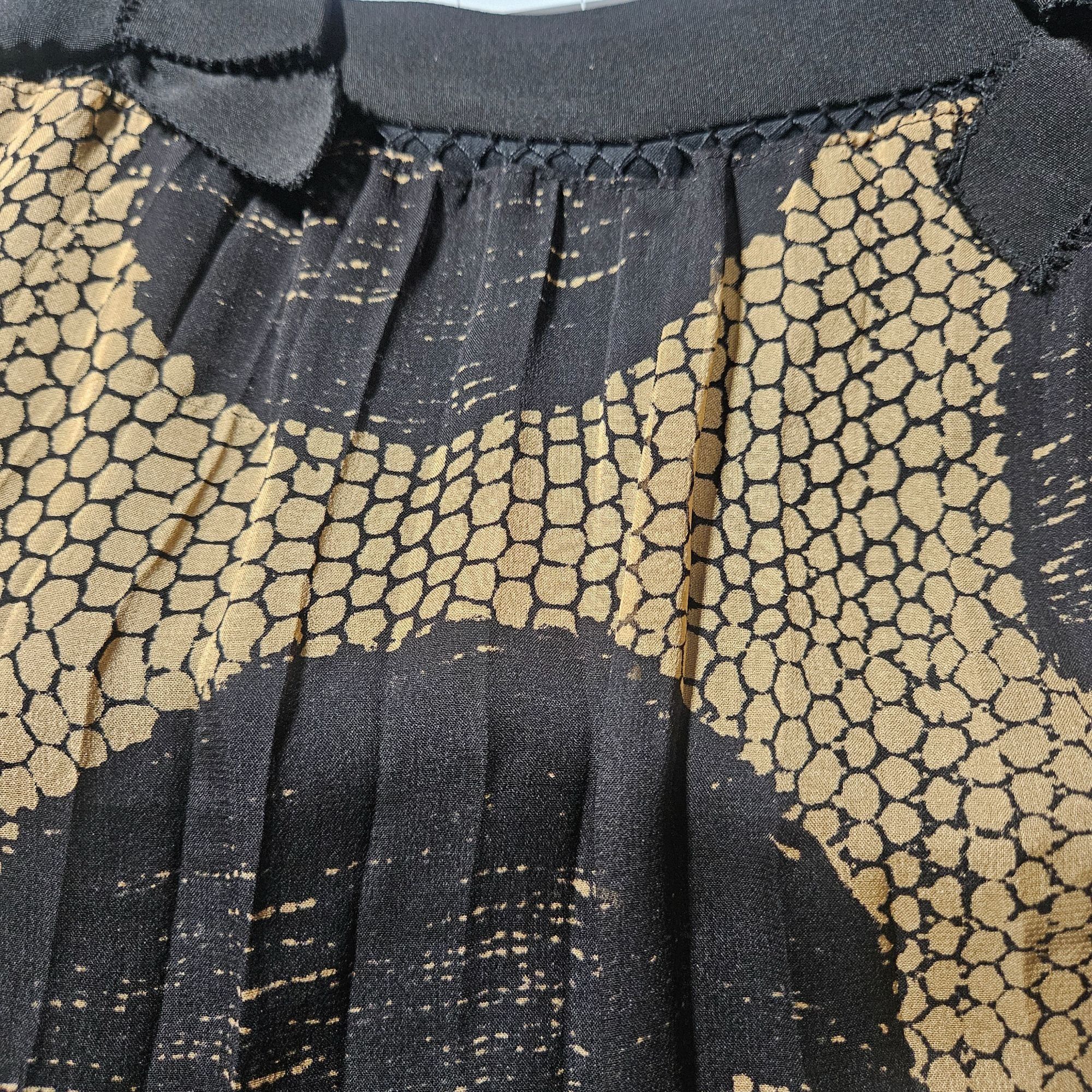 Diane von Furstenberg DVF Nightingale Silk Mini Dress 0 Babydoll Black Gold Dots C Size XS / US 0-2 / IT 36-38 - 6 Thumbnail