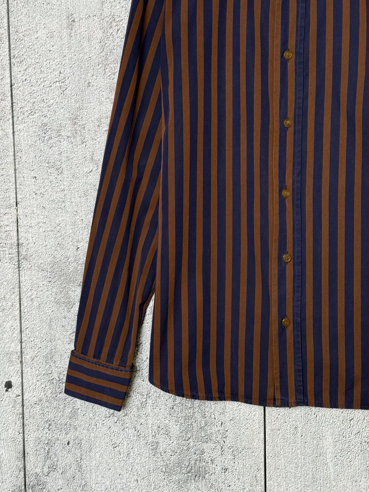 Vivienne Westwood Vivienne Westwood Striped Button Shirt Orb Logo Long Sleeve Size US XL / EU 56 / 4 - 3 Thumbnail