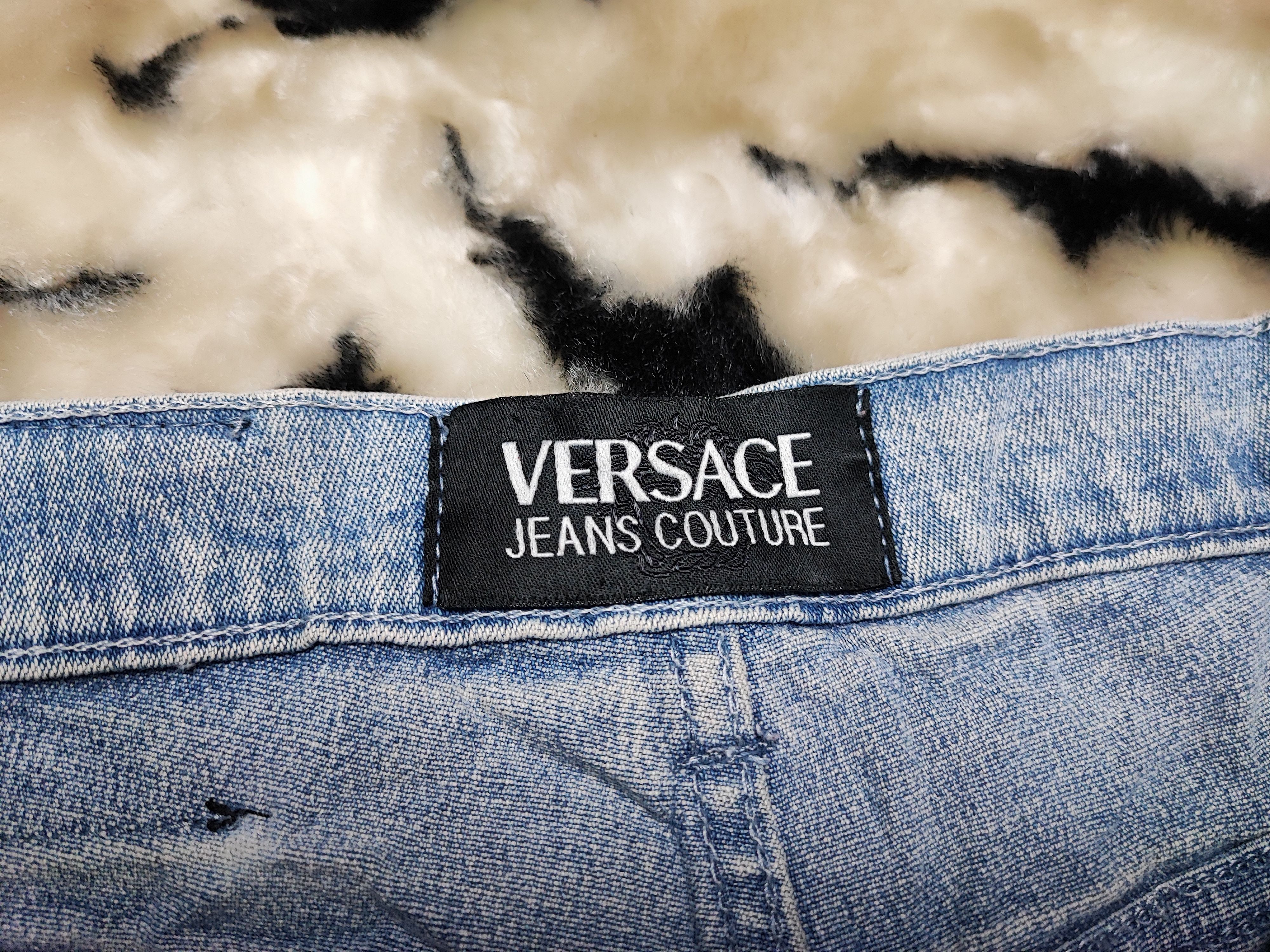 If Six Was Nine Denim Skirt Distress Versace Jeans Size 28" / US 6 / IT 42 - 9 Thumbnail