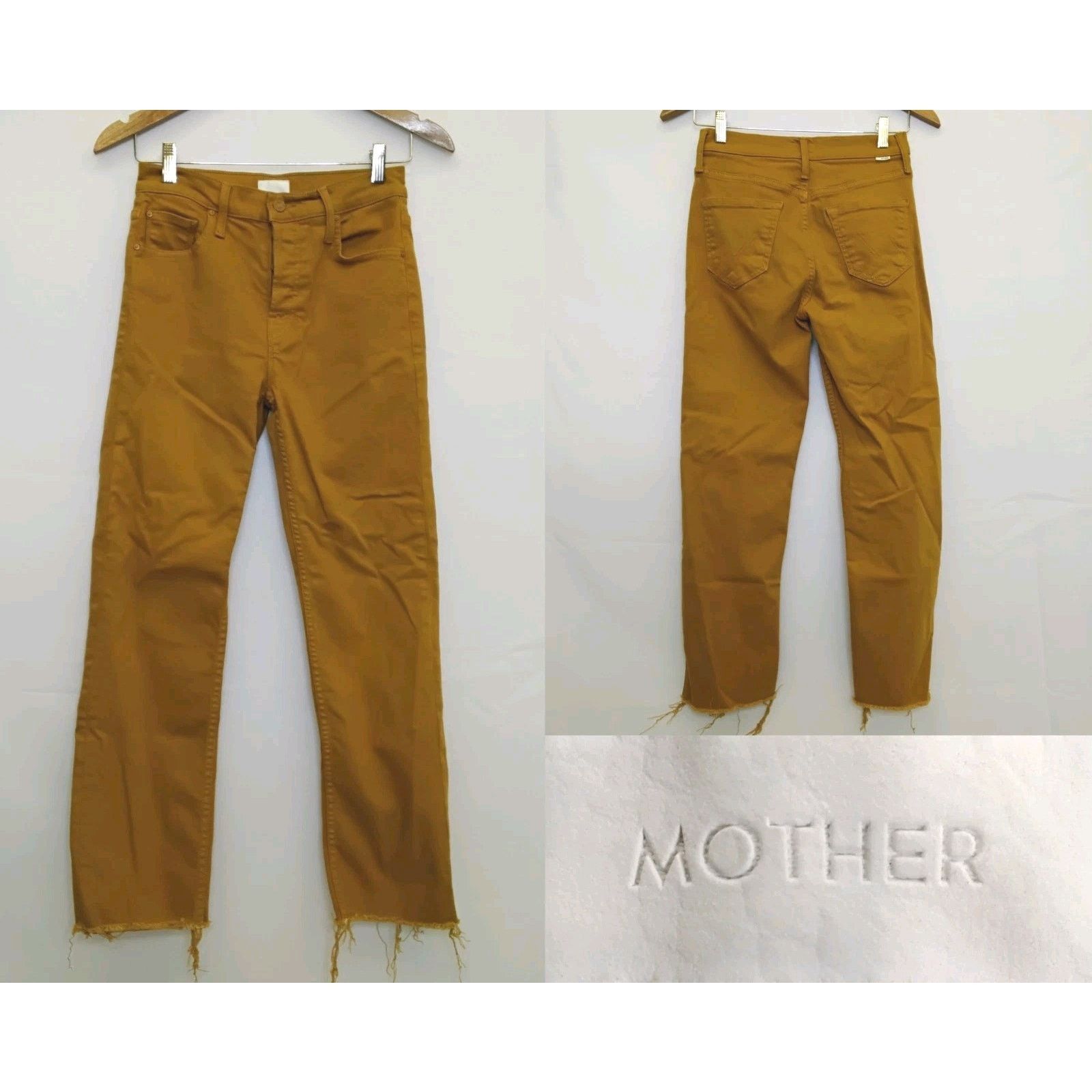 MOTHER Mother Tomcat Ankle Fray Jeans Women's 25 Mustard Yellow Size 25" / US 0 / IT 36 - 1 Thumbnail