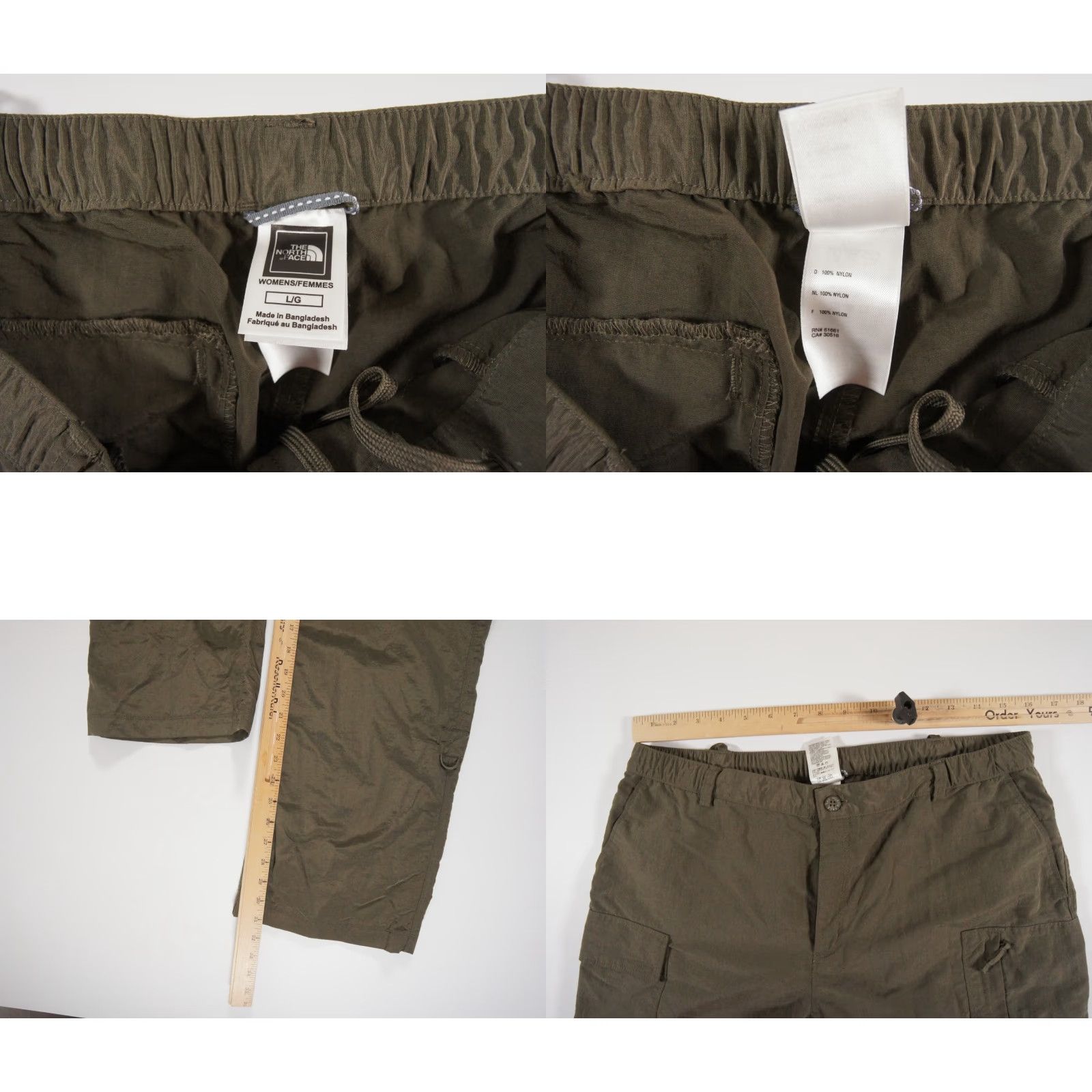 The North Face VINTAGE The North Face Women's Cargo Pants Large Green Convertible Shorts Outdoor Hiking Active Wear Size 36" / US 14 / IT 50 - 8 Thumbnail