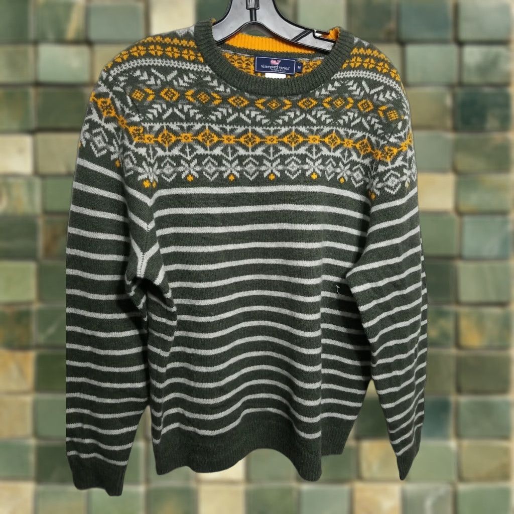 Vineyard Vines Vineyard Vines Fair Isle Wool Sweater Men M Multicolor Pullover Christmas Deadstock 23 Chest 26 Length Size US M / EU 48-50 / 2 - 1 Thumbnail