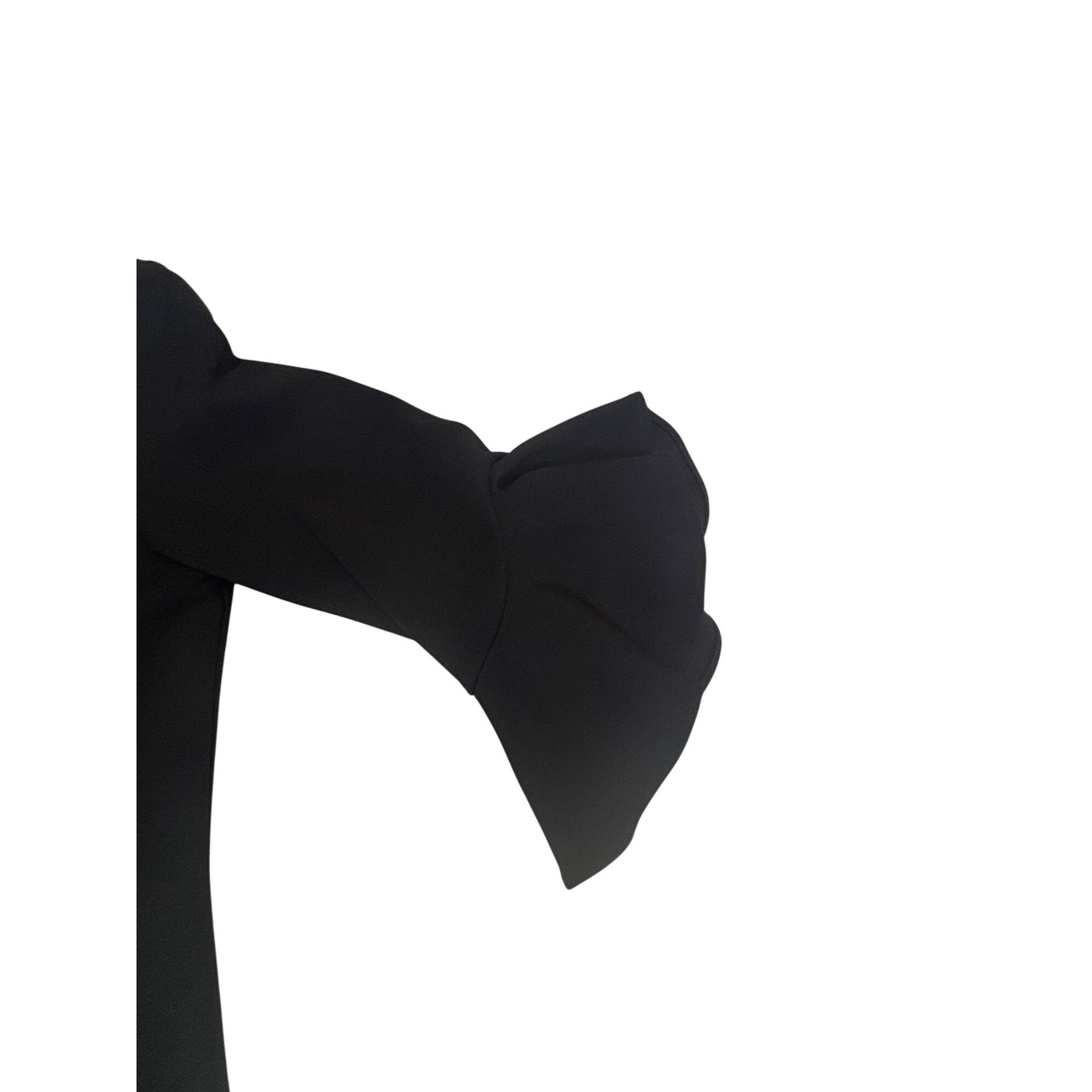 Adrianna Papell Adrianna Papell Black Ruffle Hem & Bell Sleeve Crepe Dress, Size XL / US 12-14 / IT 48-50 - 8 Thumbnail