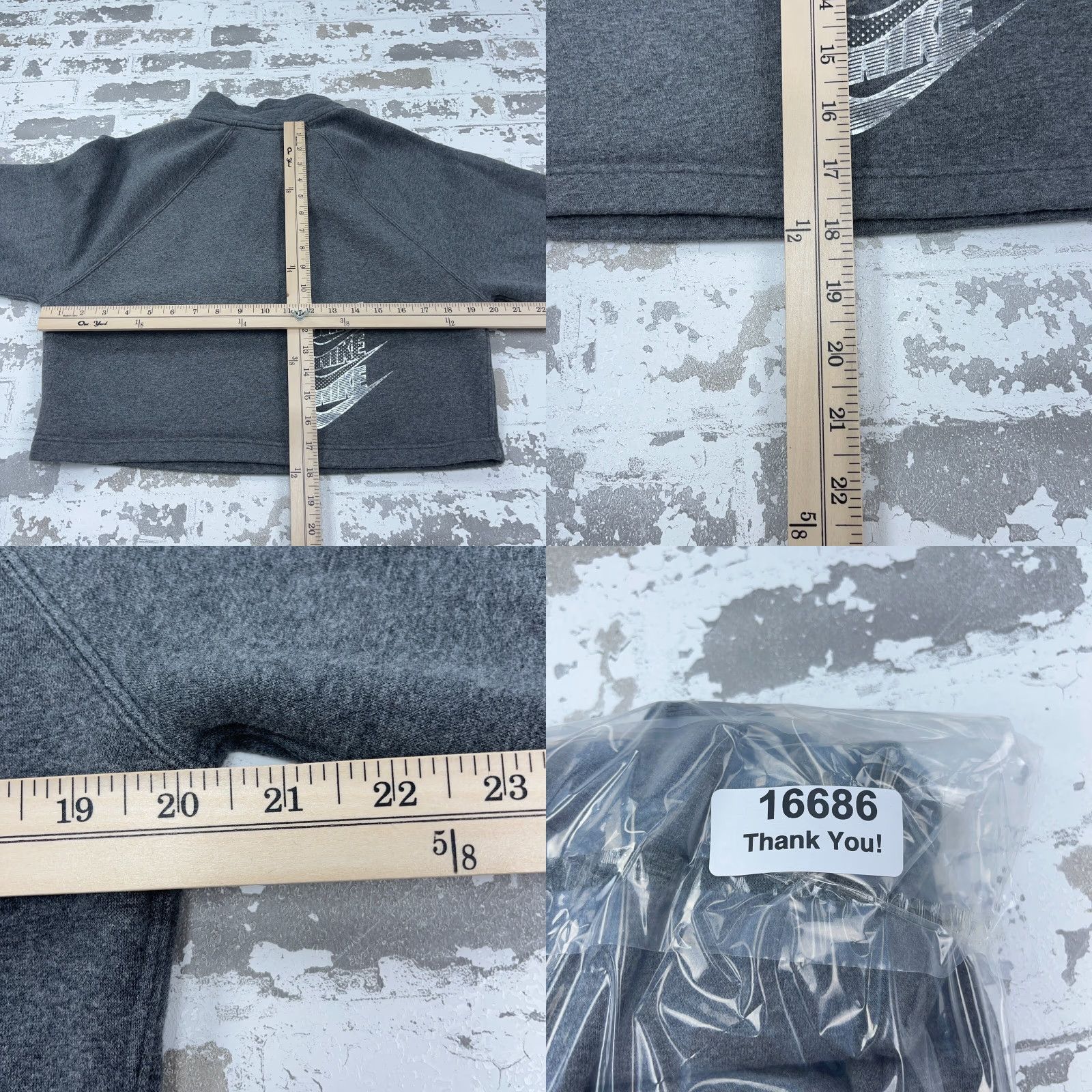 Nike Nike Sweatshirt Women Small Gray Cropped Pullover 1/4 Zip Just Do It Old School? Size S / US 4 / IT 40 - 8 Thumbnail