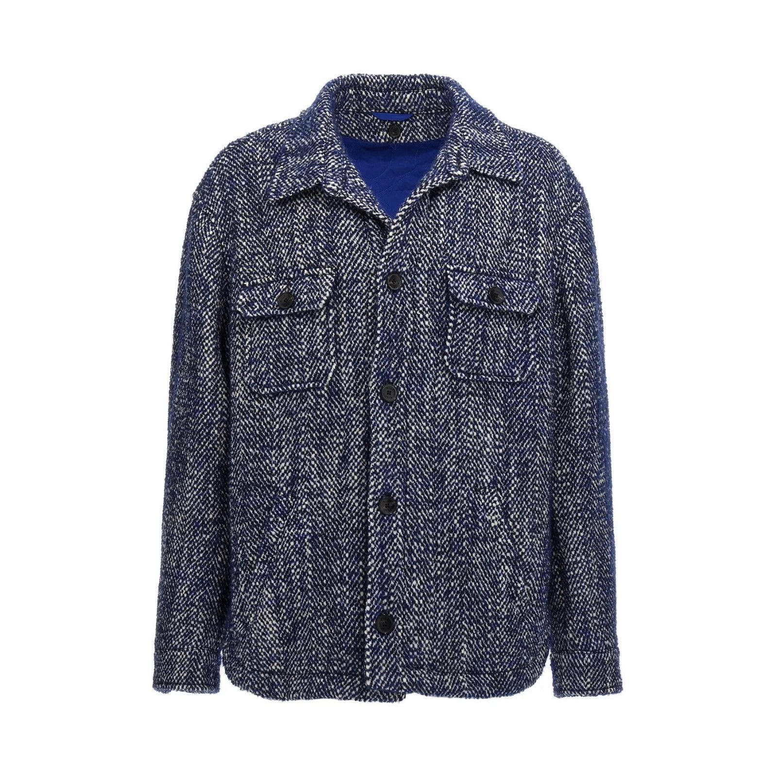 Etro ETRO Chevron Blue Wool Jacket New & Authentic (Men's size:XL Size US XL / EU 56 / 4 - 1 Thumbnail