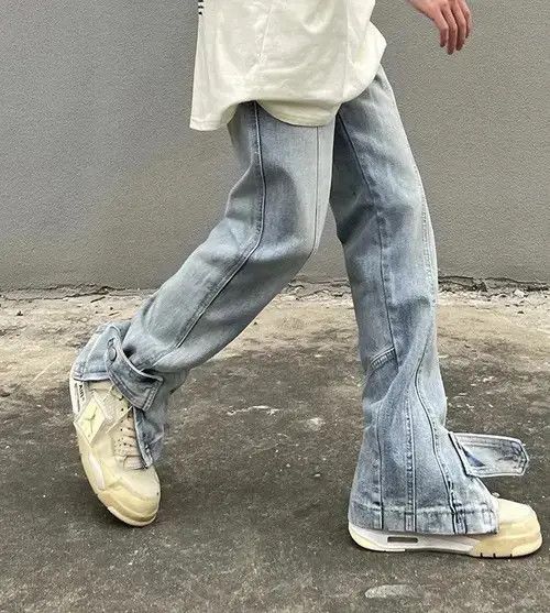 Designer × Japanese Brand × Jean Streetwear Side Slit Open-zipper Baggy Jeans Size US 32 / EU 48 - 4 Thumbnail