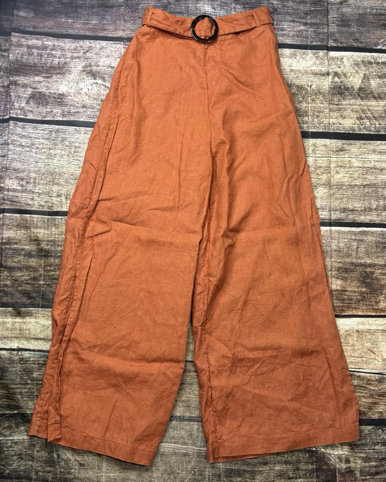 Other Evarae Pants Women Size 6 26x27 Linen Wide Leg Long Paperbag Size 28" / US 6 / IT 42 - 1 Thumbnail